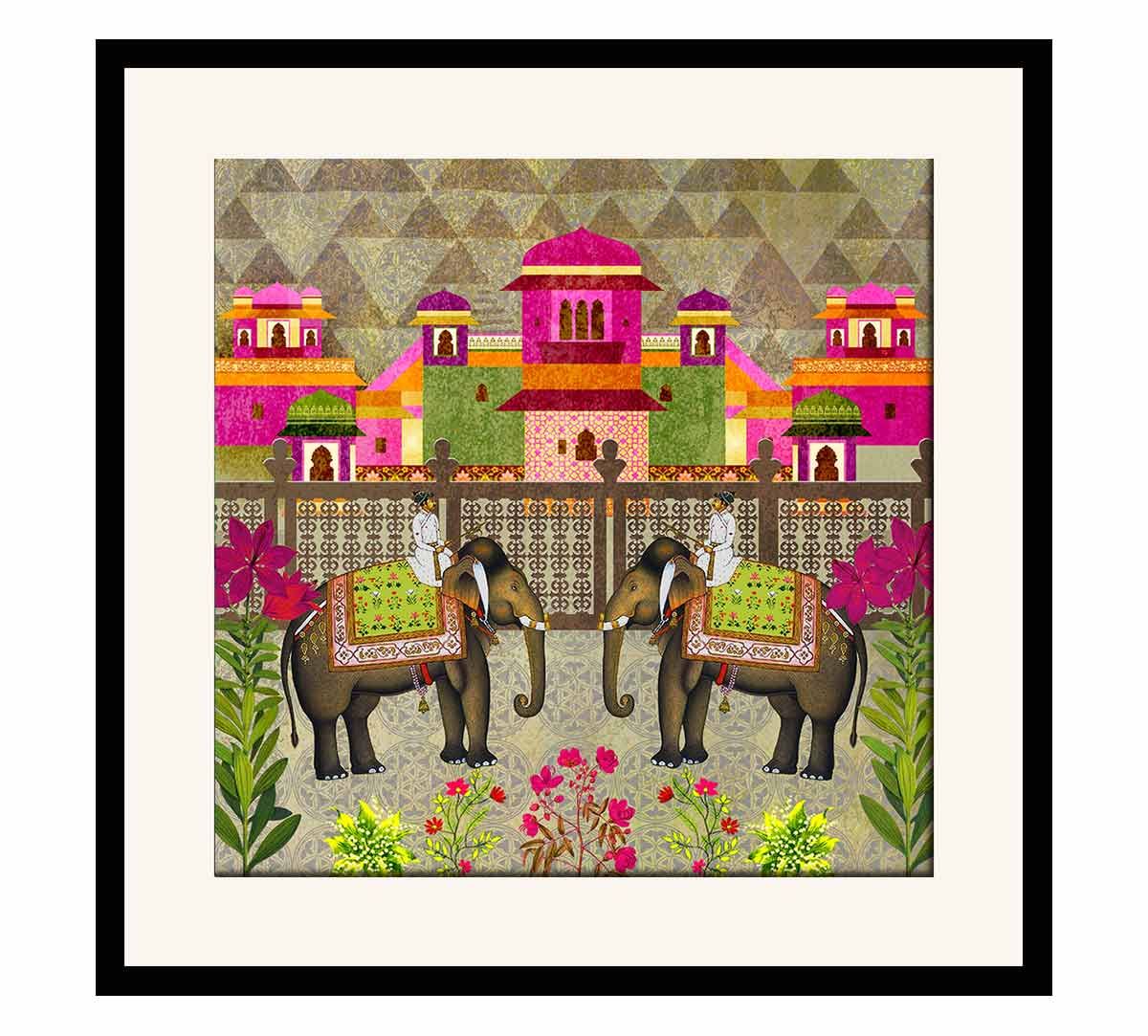 India Circus Field of Frolic Framed Wall Art