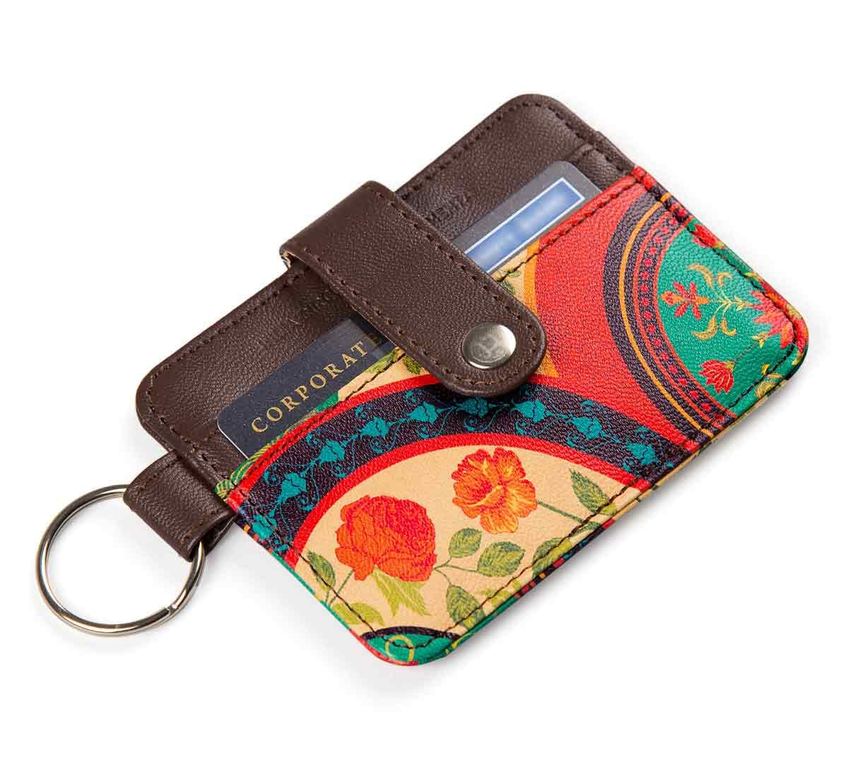India Circus Floral Embroidery Keychain Card Holder