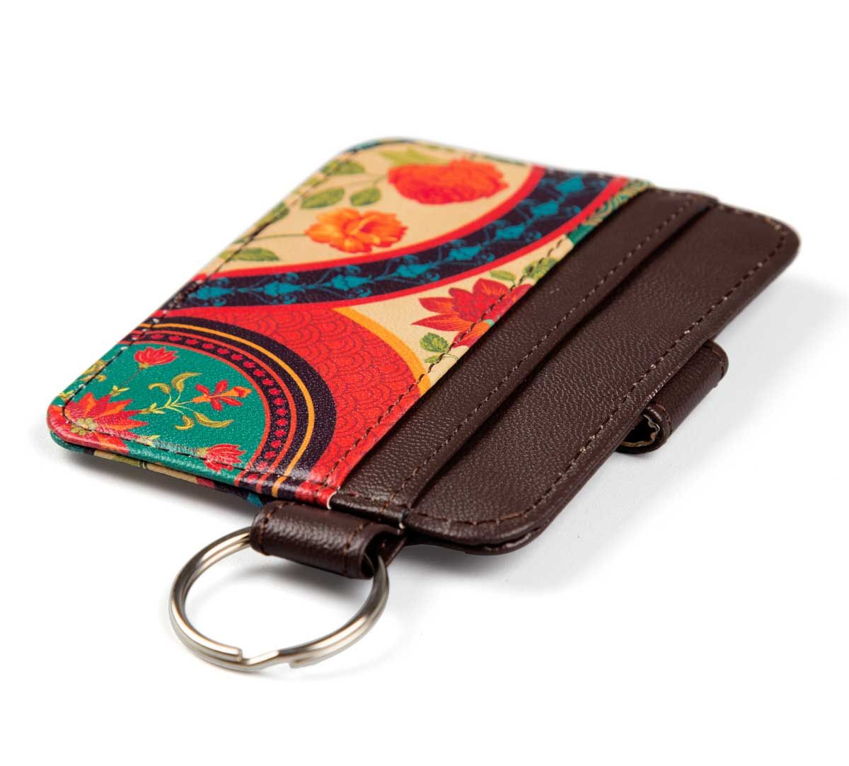 India Circus Floral Embroidery Keychain Card Holder