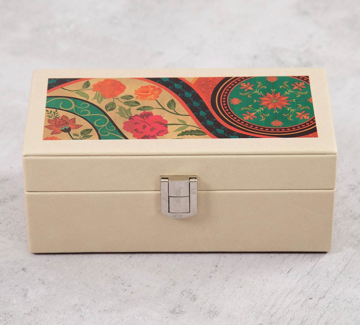 India Circus Floral Embroidery Leather Watch Box