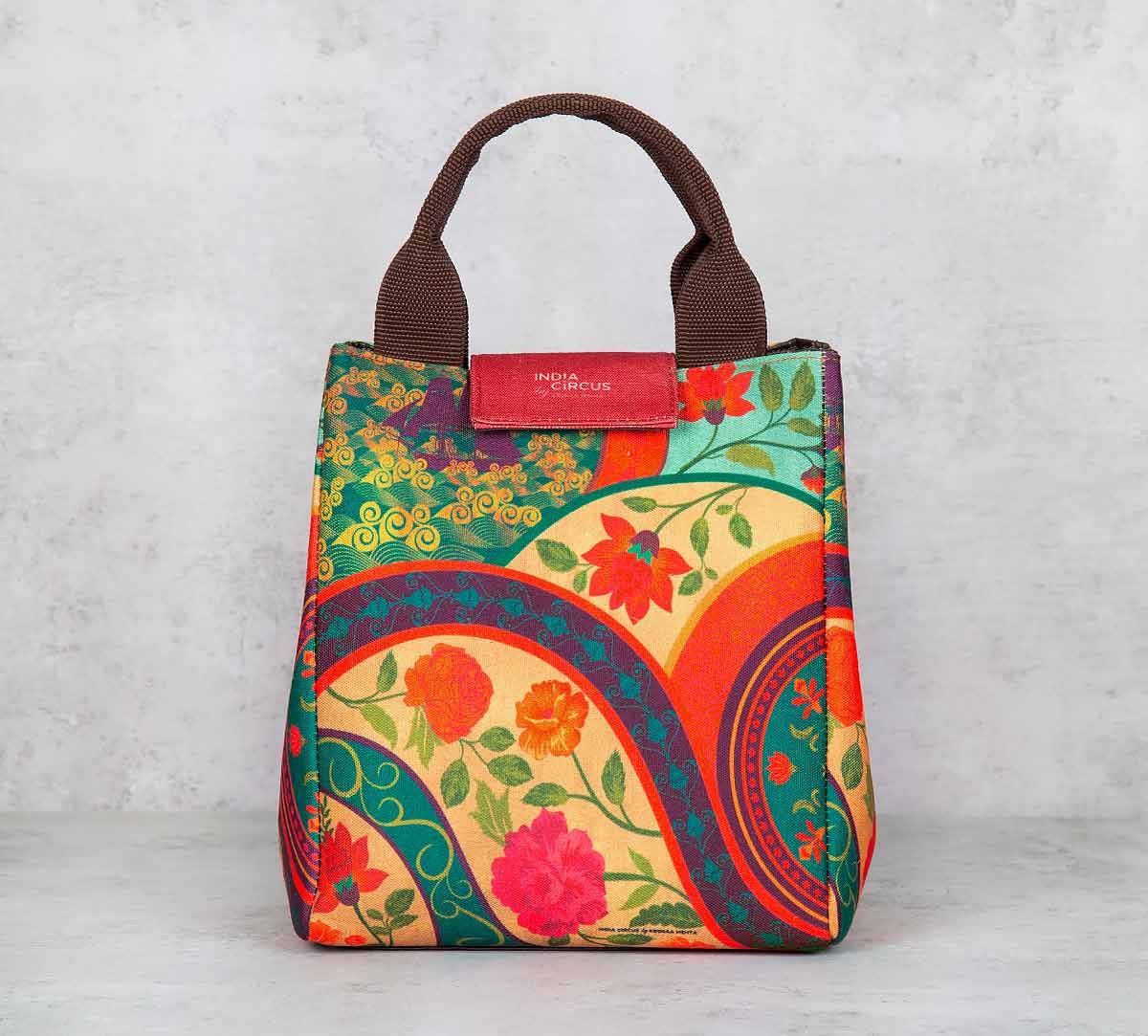 India Circus Floral Embroidery Lunch Bag