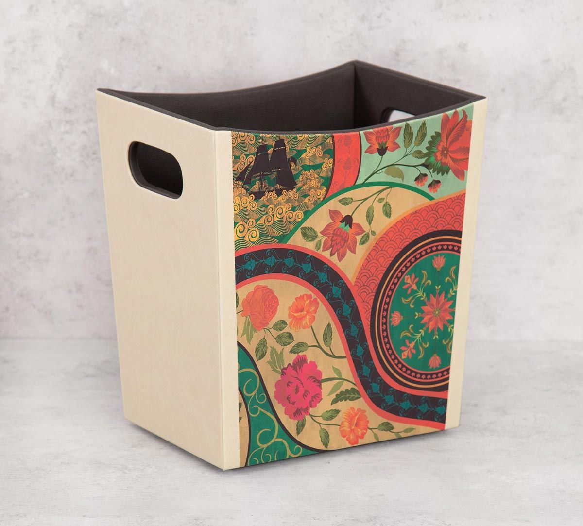 India Circus Floral Embroidery Storage Bin