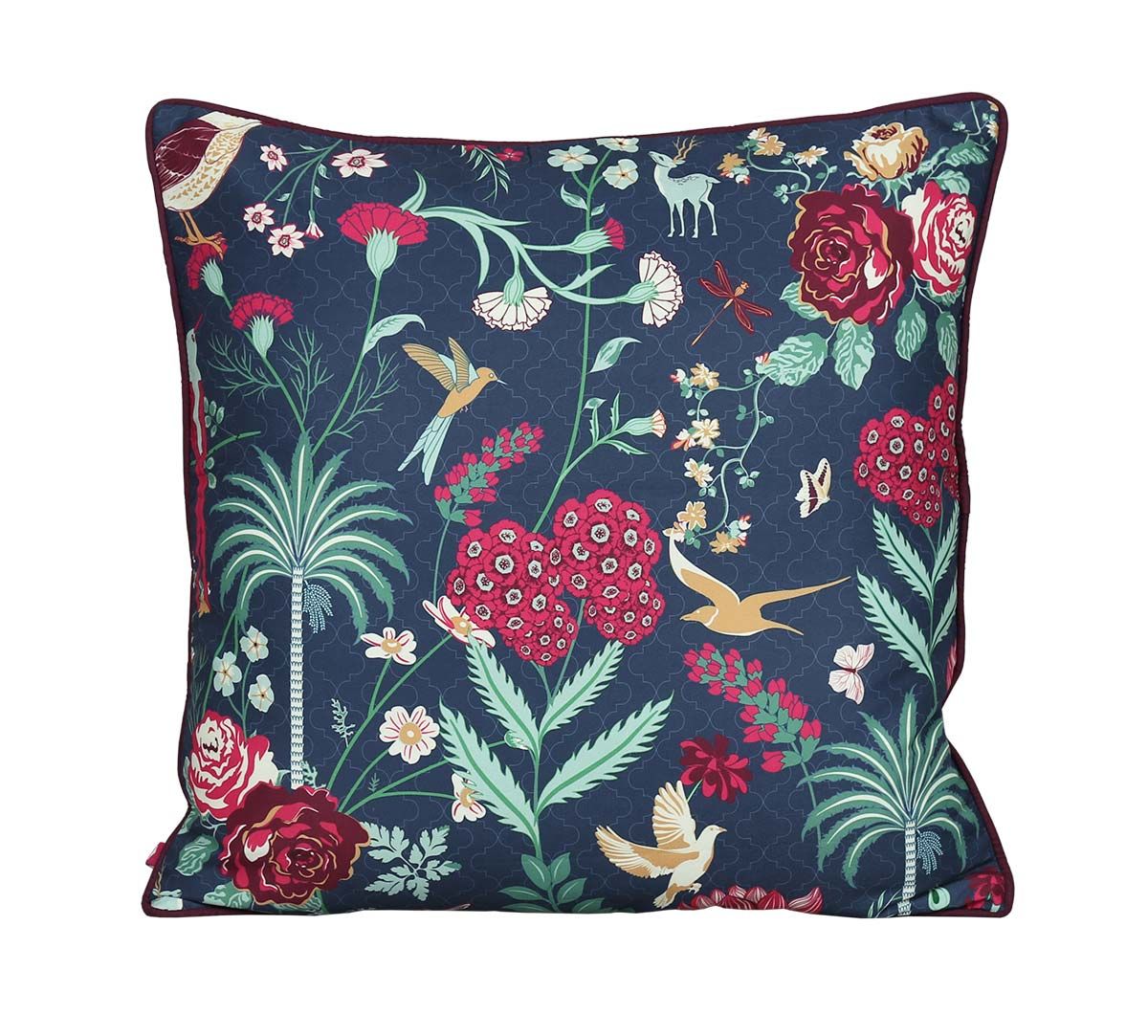 India Circus Floral Galore Polyester Cushion Cover