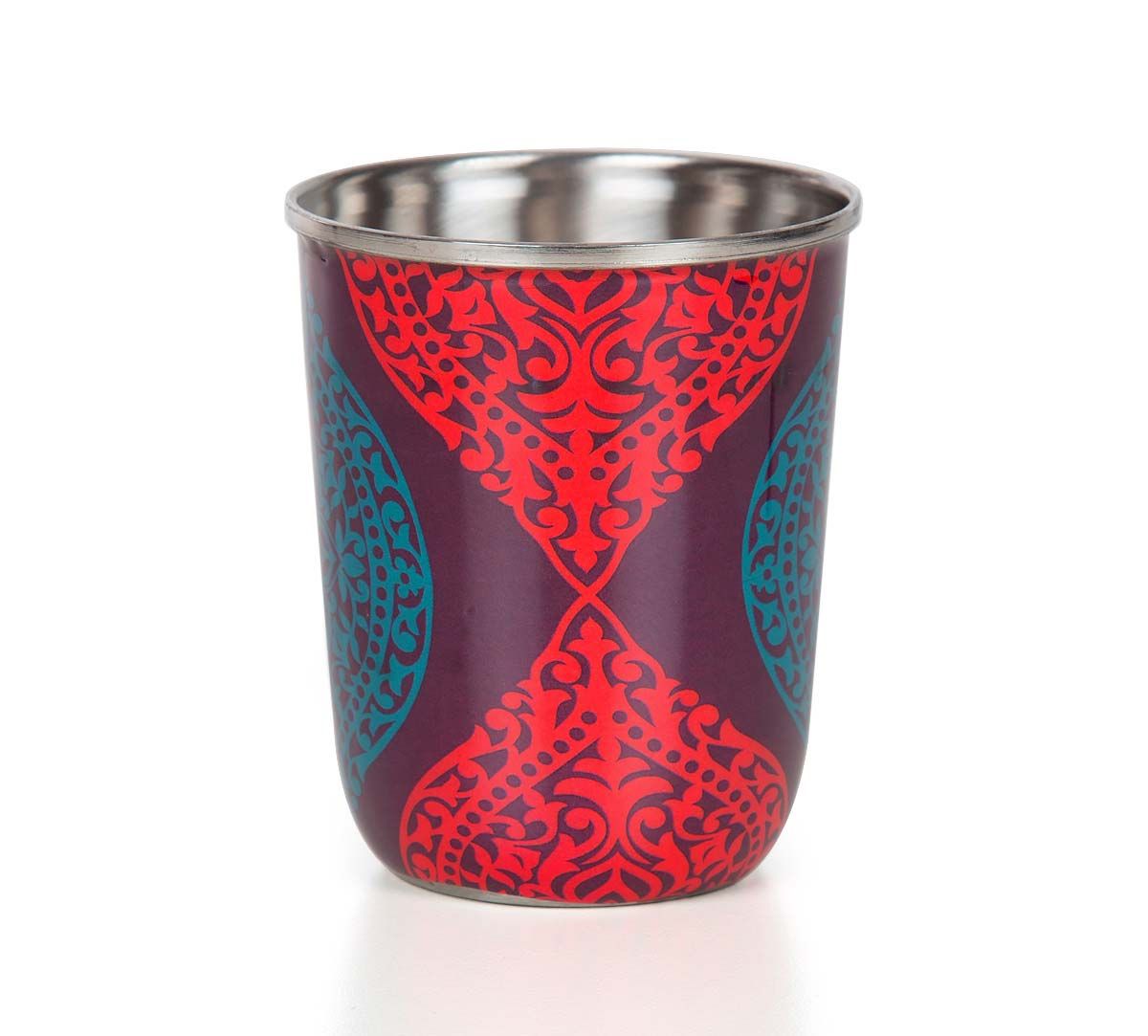India Circus Floral Hourglass Steel Tumblers Set of 2