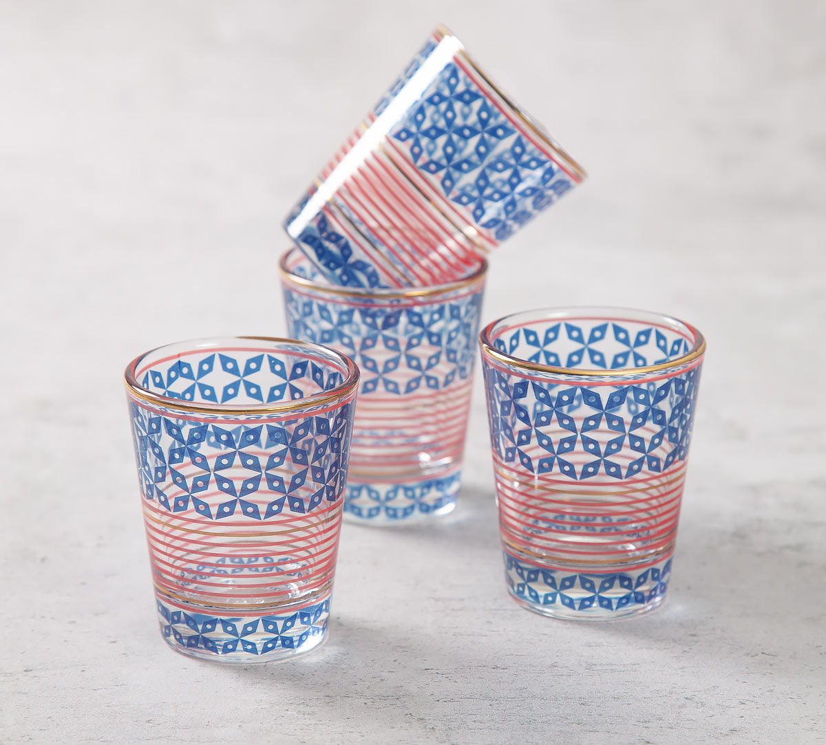 India Circus Flowers and Ferns Shot Glass (Set of 4)