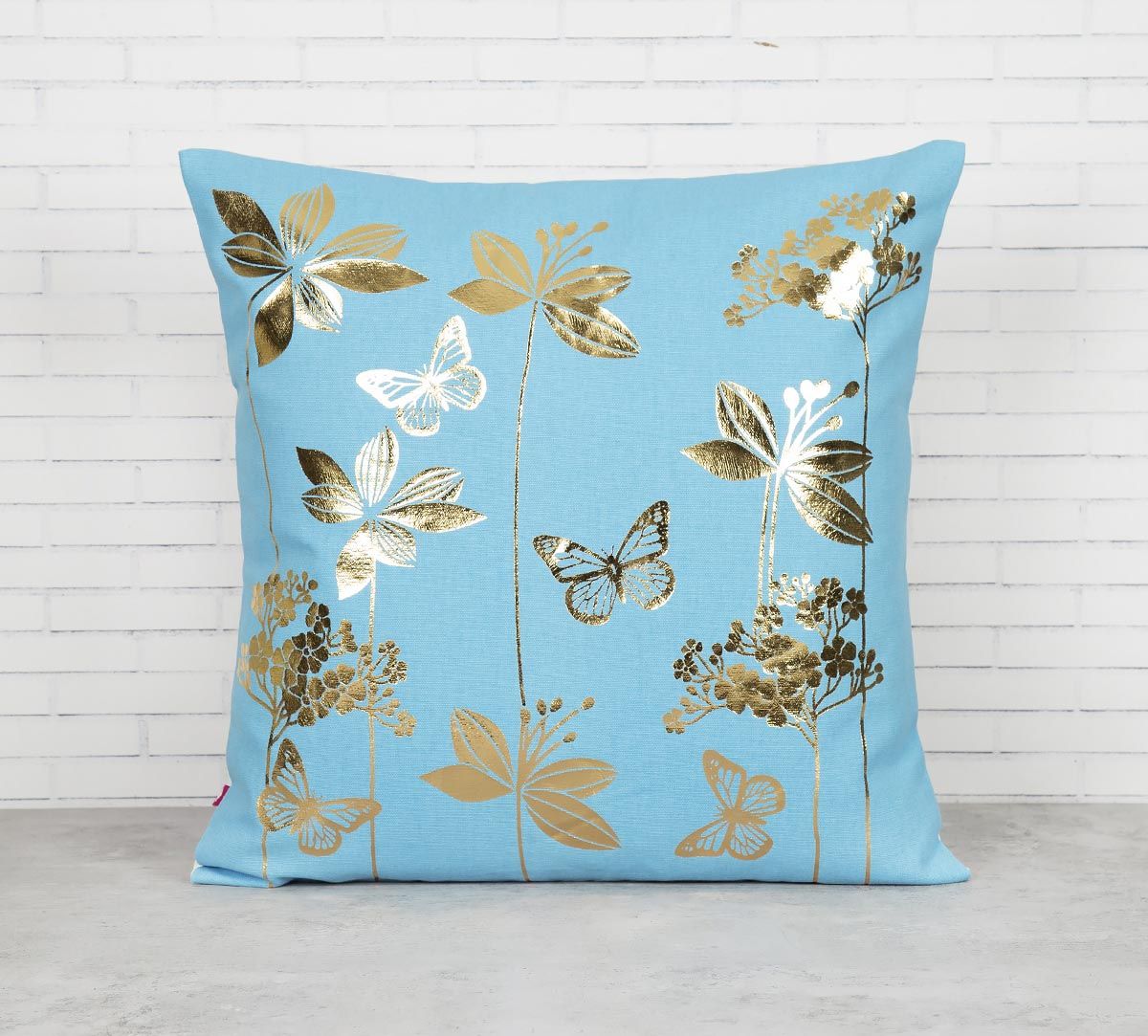 India Circus Fluttering Butterfly Foil Cushion Cover