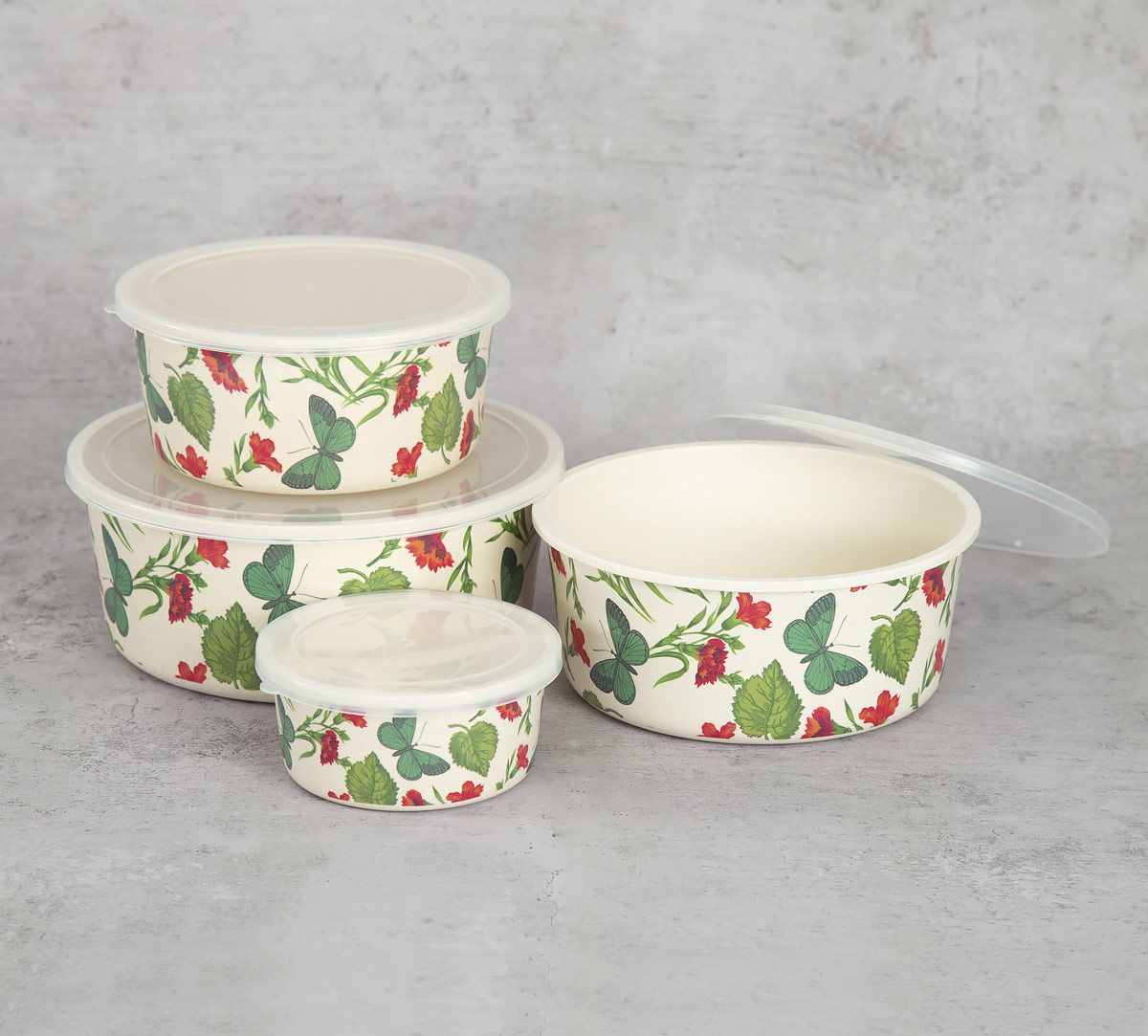 India Circus by Krsnaa Mehta Fluttering Extravagance Bamboo Container Set of 4