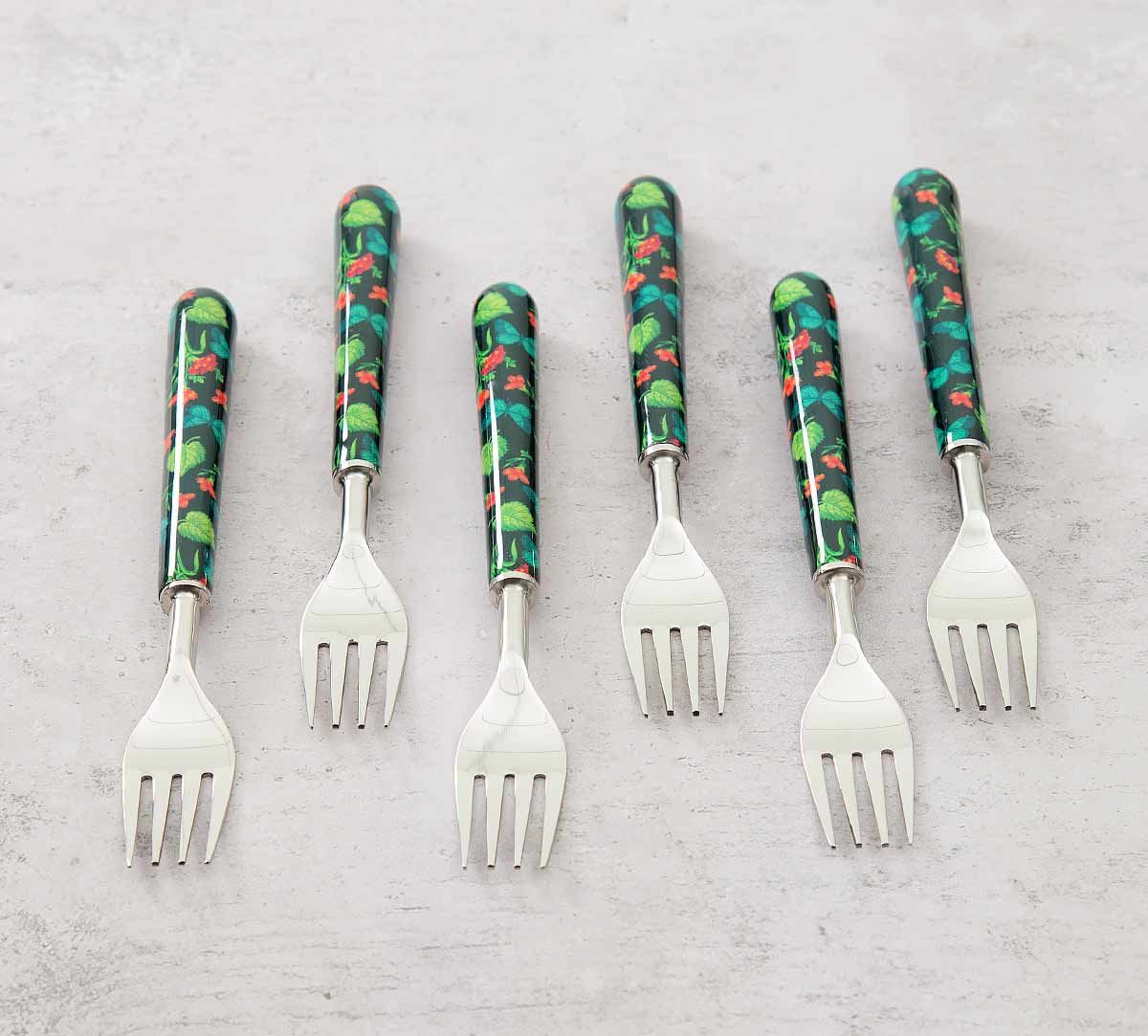 India Circus Fluttering Extravagance Fruit Fork Set of 6