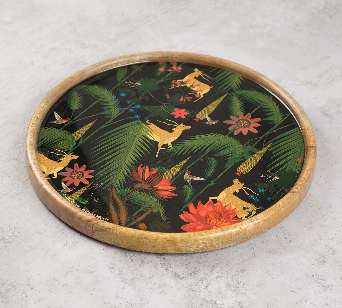 India Circus Forest Fetish Wooden Wall Plate