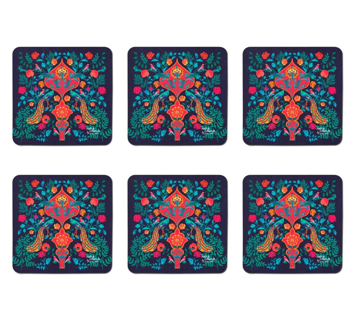 India Circus Fuchsia Birds and Floral Burst Table Coaster