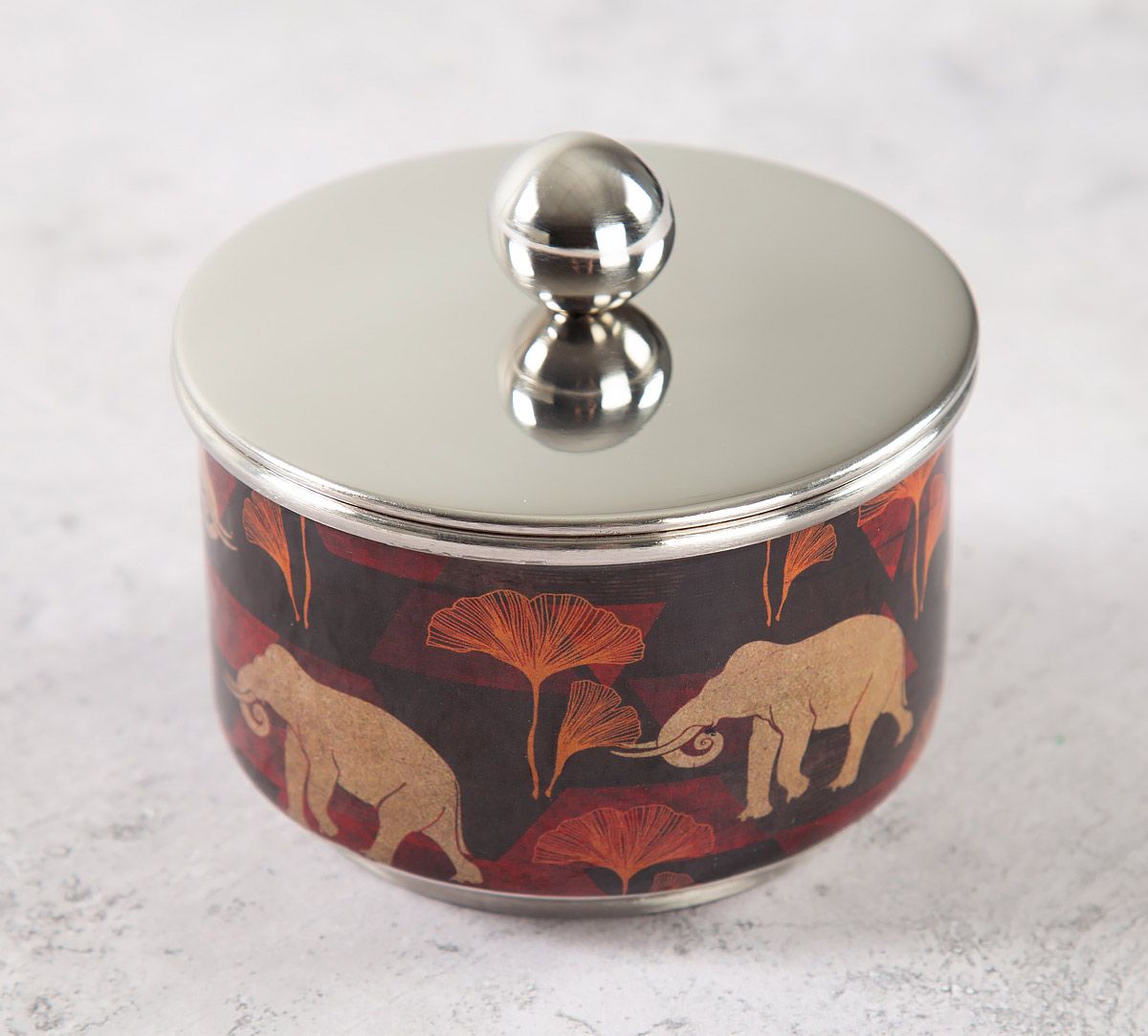 India Circus Gallant Tusker Steel Bowl with Lid