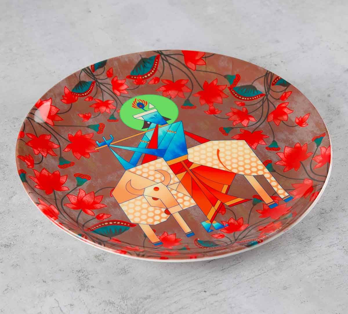 India Circus Geometrical Krishna 10 inch Decorative and Snacks Platter