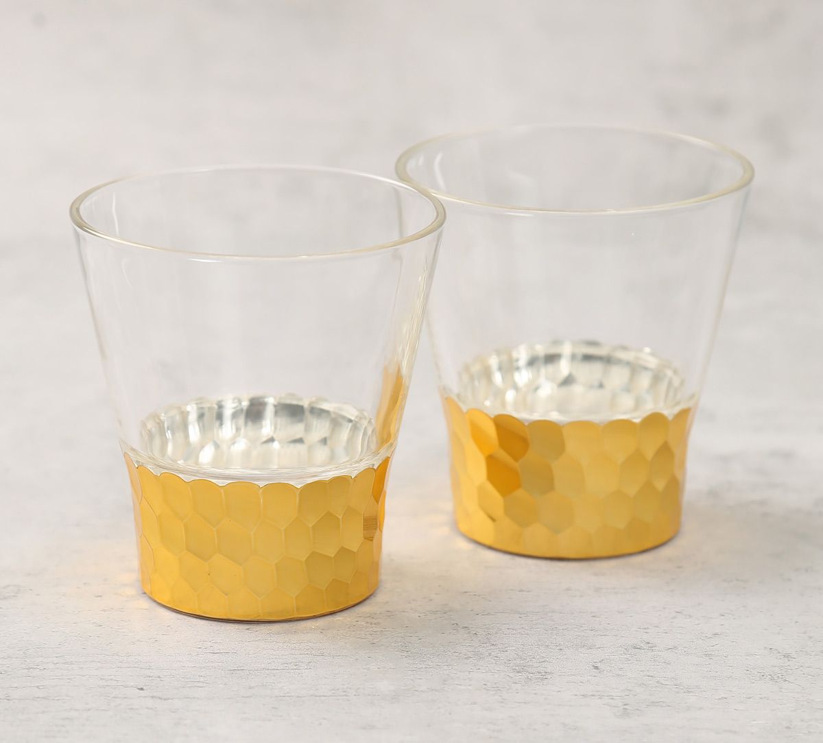 India Circus Gold Honeycomb Juice Glass (Set of 2)