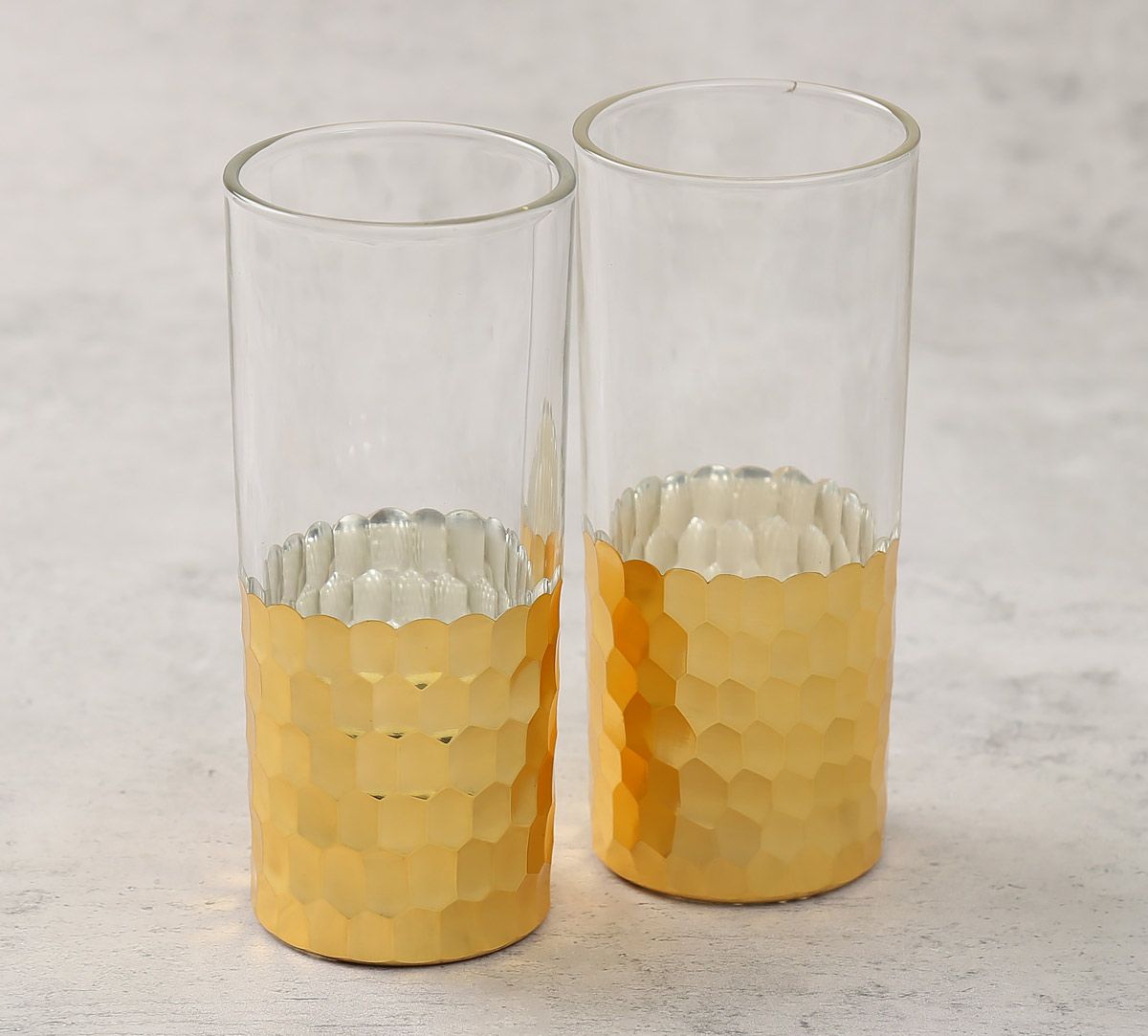 India Circus Gold Honeycomb Water Glass (Set of 2)