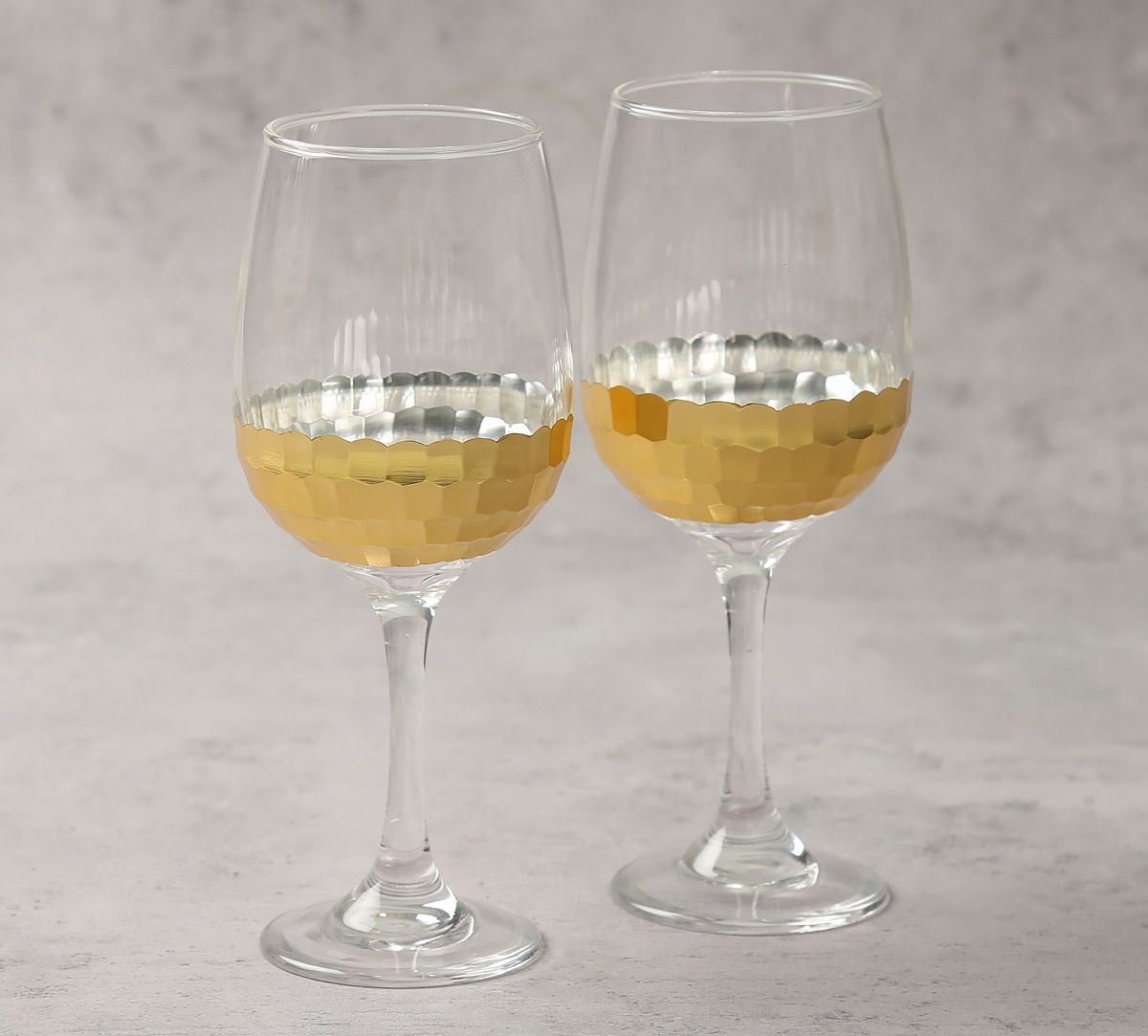 India Circus Gold Honeycomb Wine Glass (Set of 2)