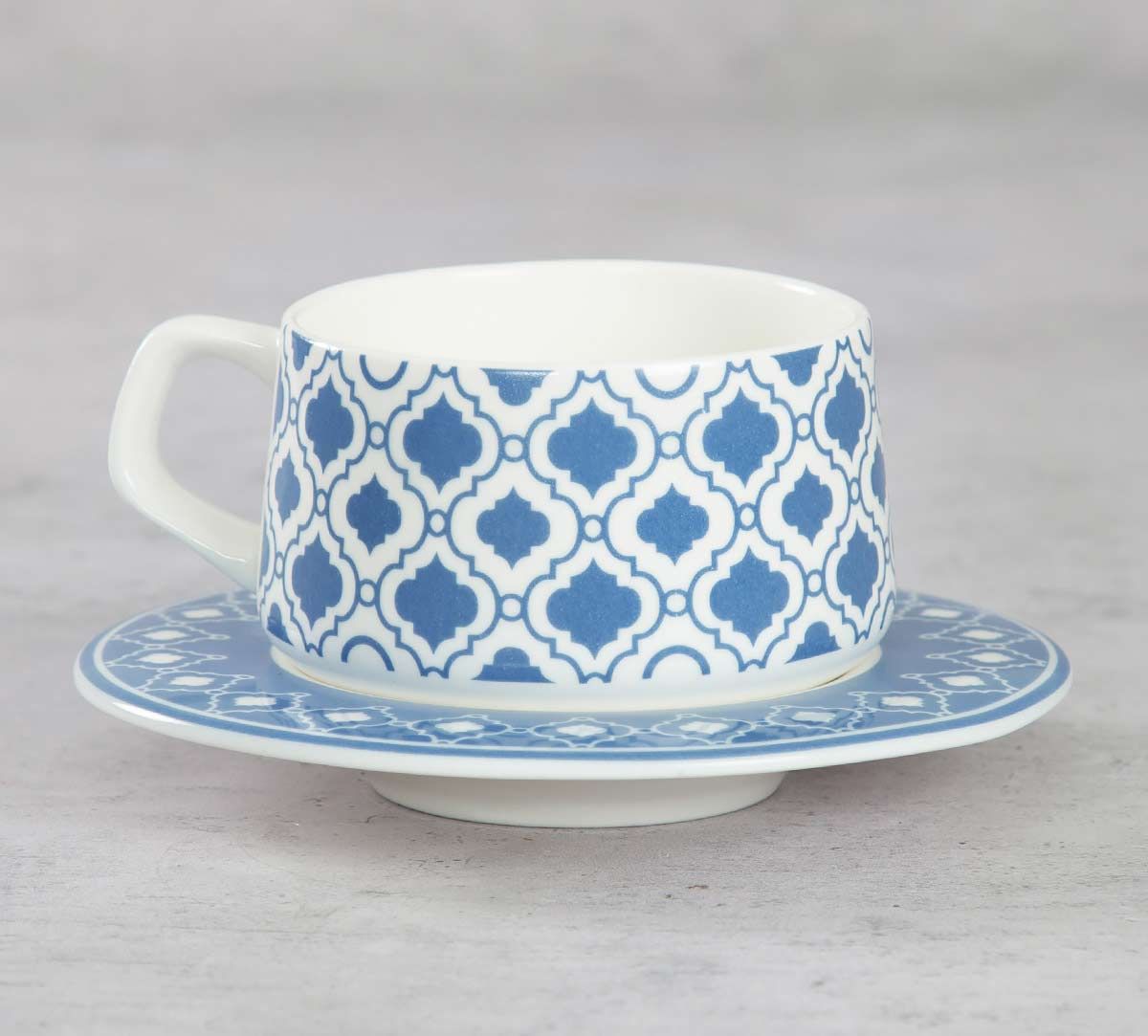 India Circus Lattice Fence Dining Extravaganza Cup and Saucer