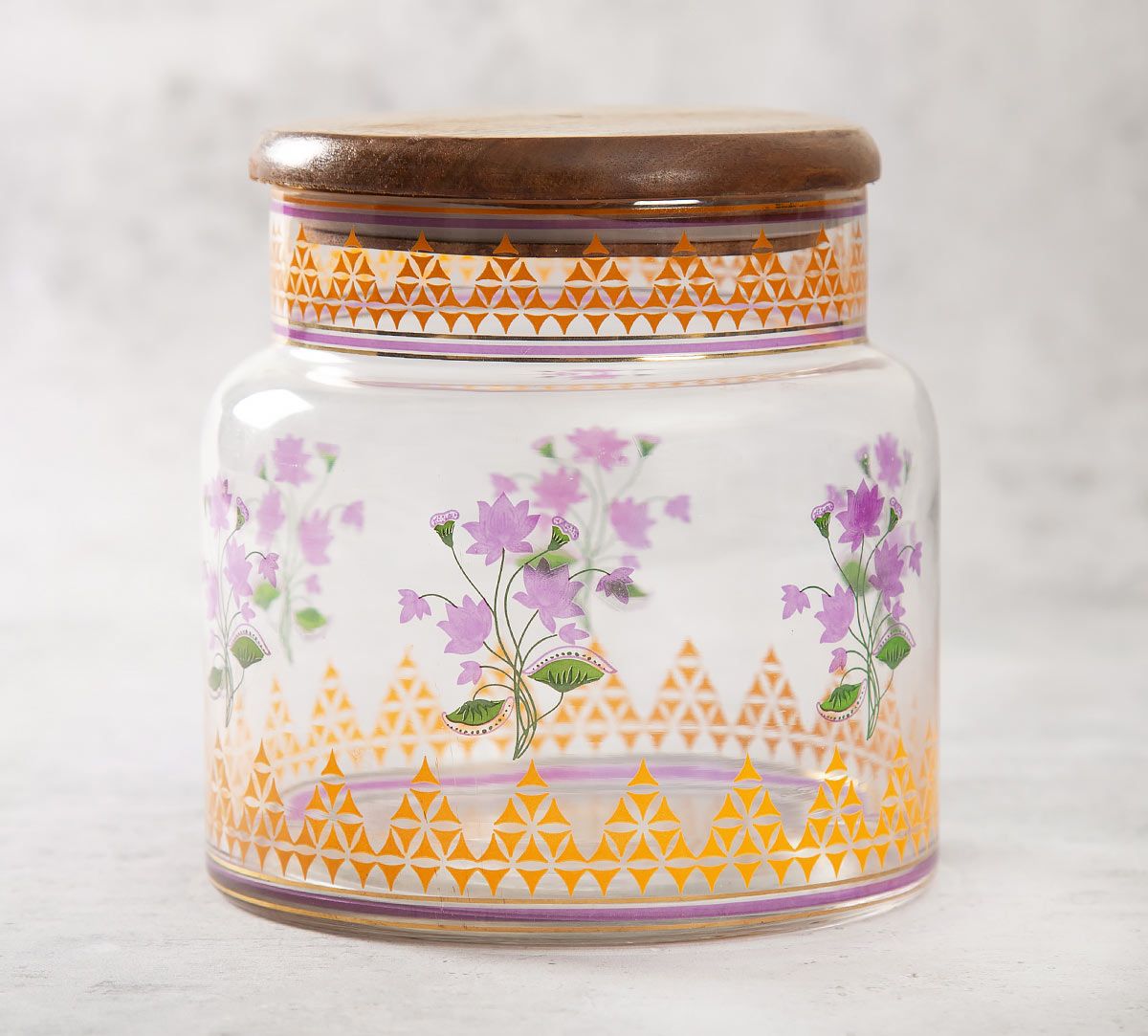 India Circus Lattice Lotus Glass Jar