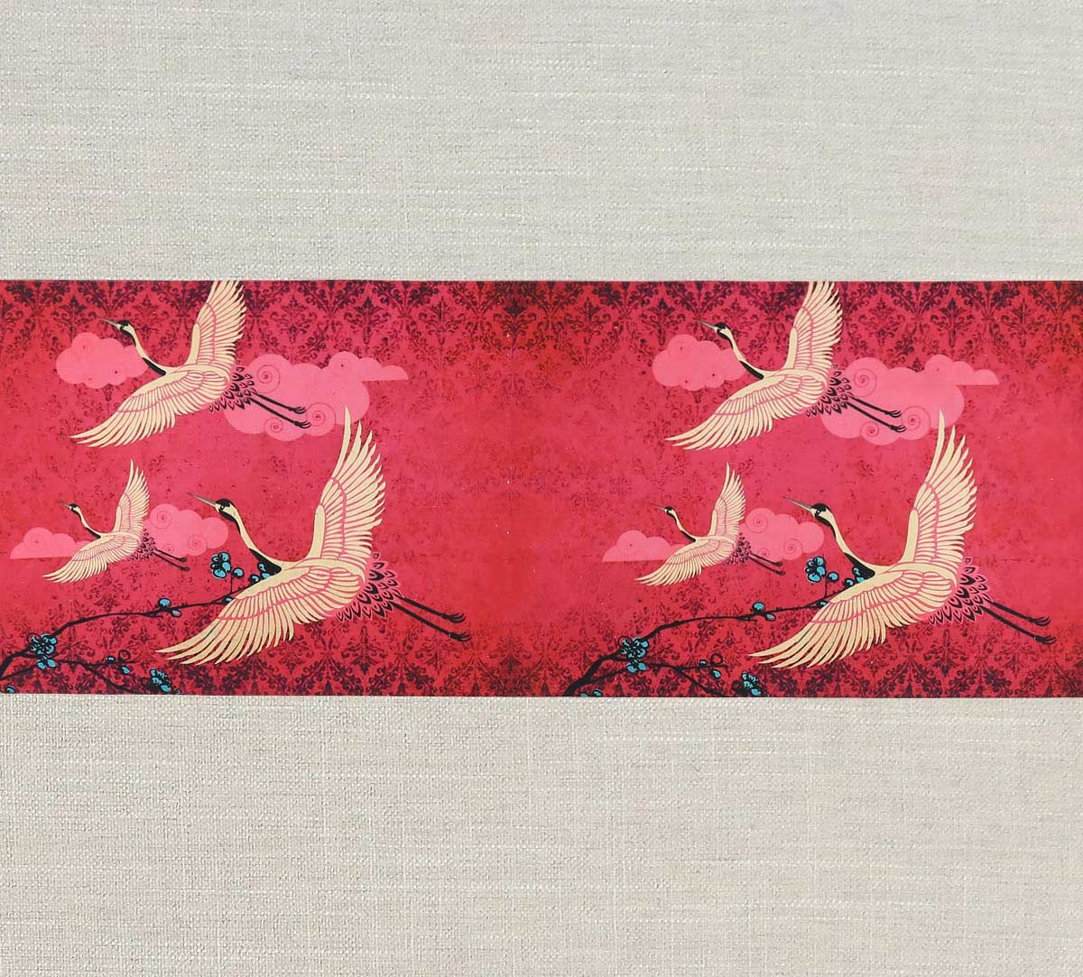 India Circus Legend of the Cranes Bed Runner and Table Runner