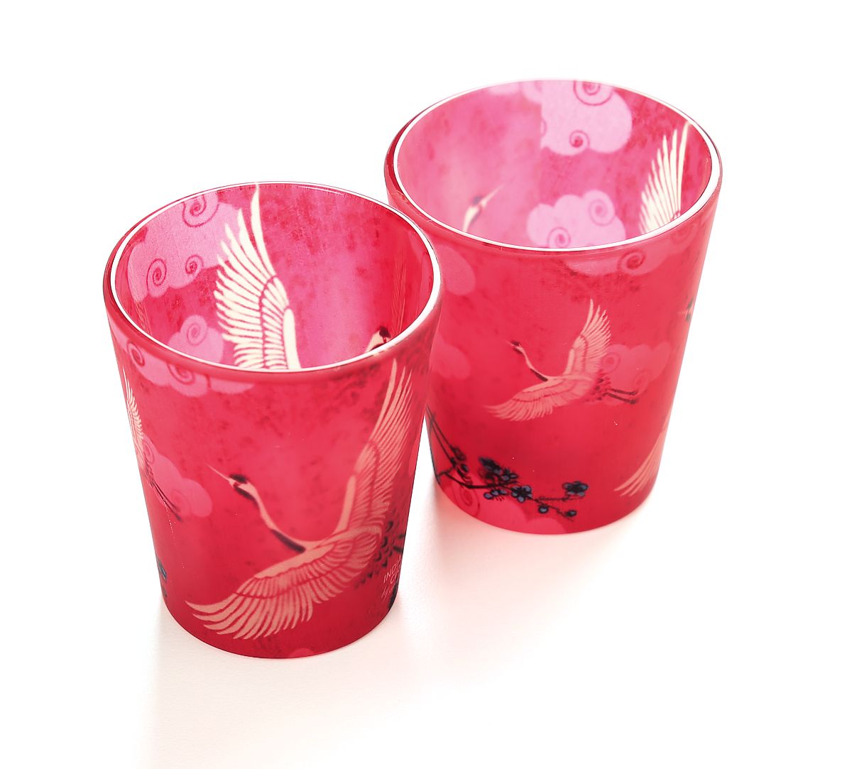 India Circus Legend Of The Cranes Frosted Shot Glasses (Set of 2)