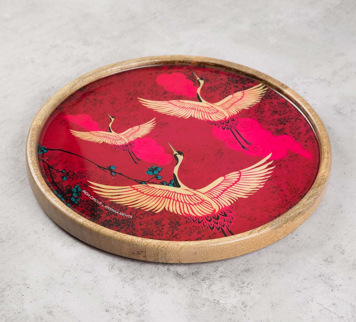India Circus Legend of the Cranes Wooden Wall Plate
