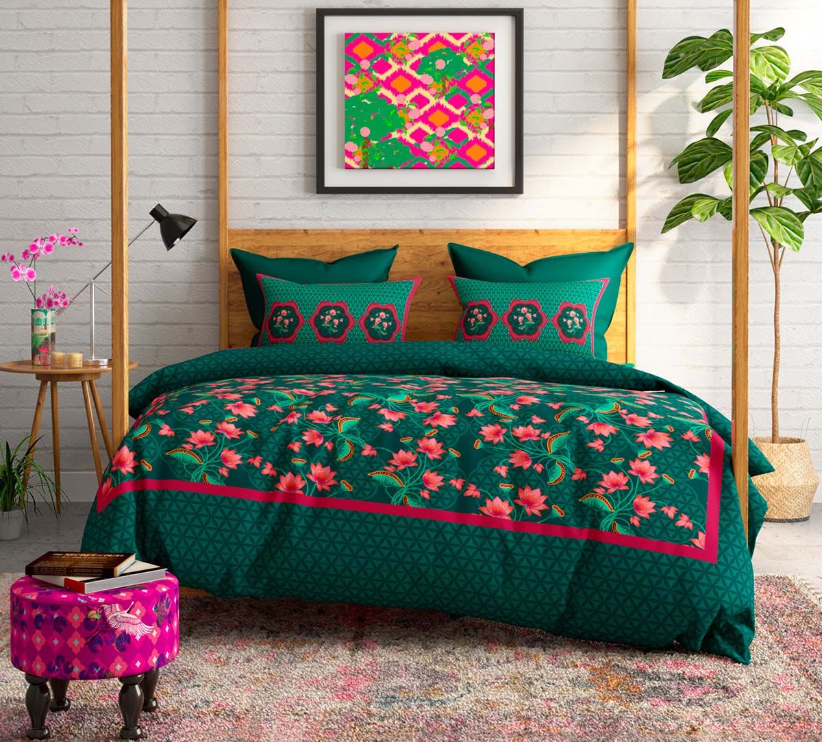 India Circus Floral Faction Bed Sheet Set