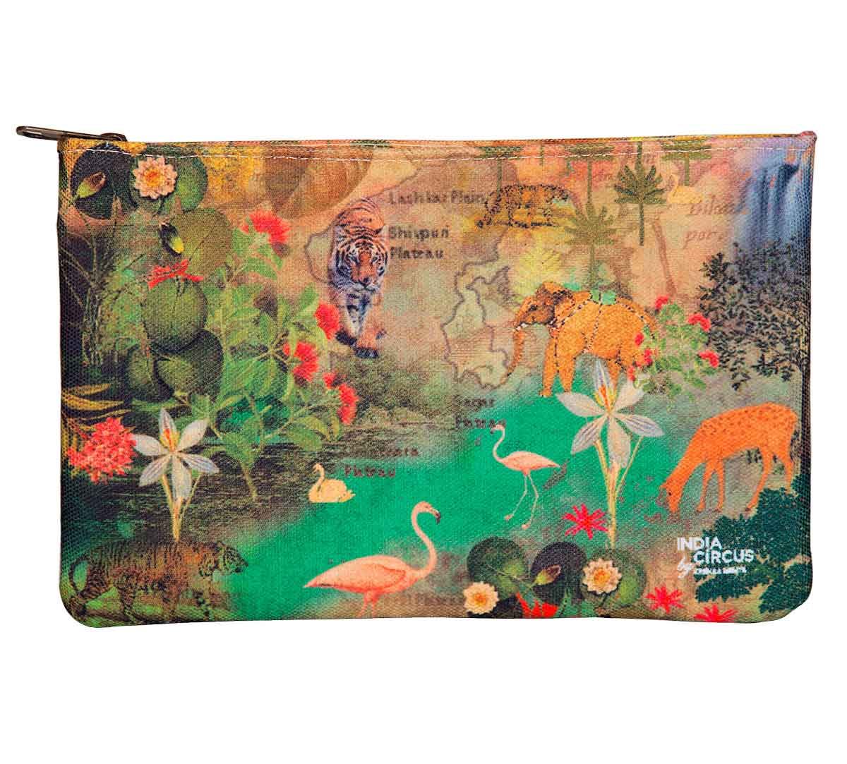 India Circus Mapping Animals Makeup Pouch
