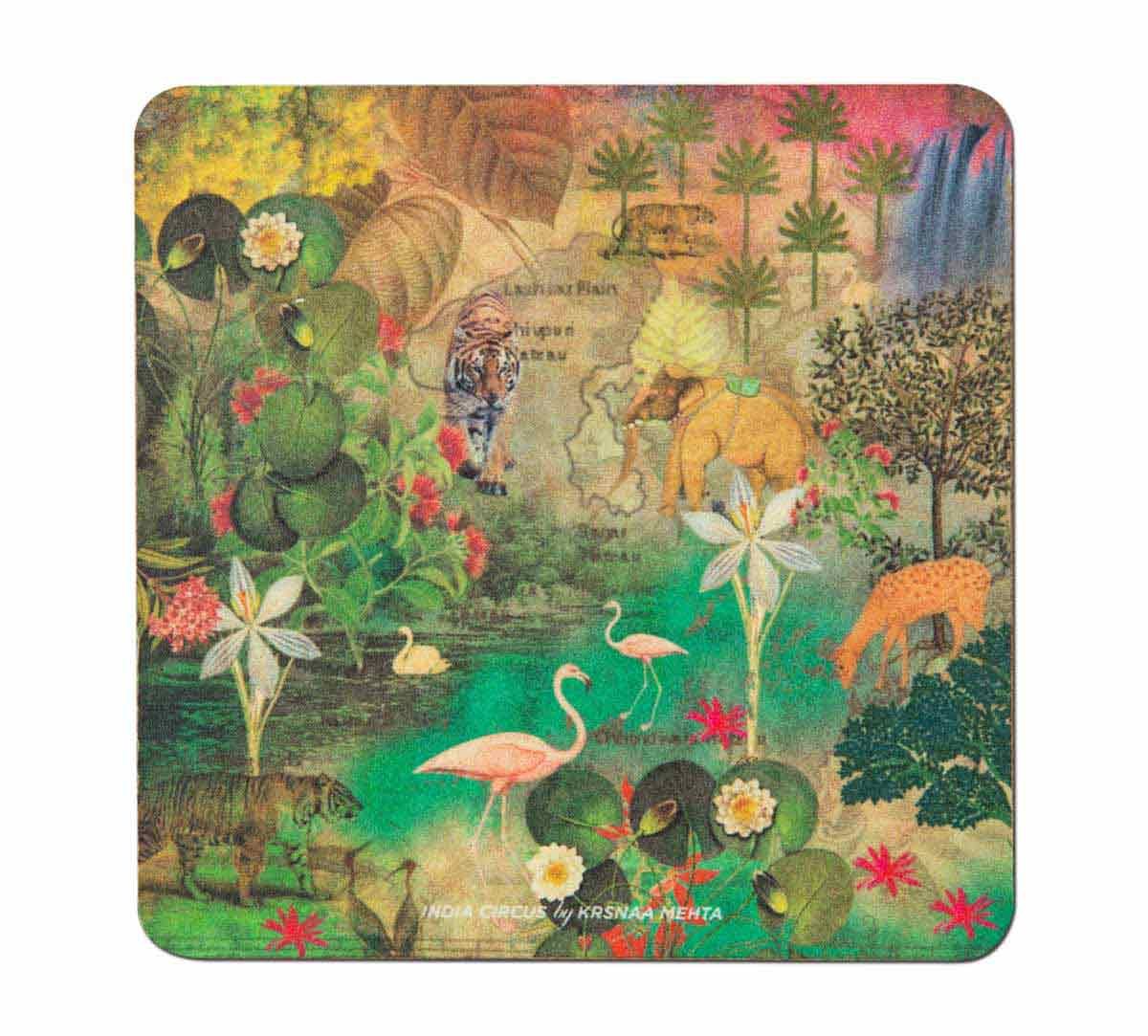 India Circus Mapping Animals Table Coaster Set of 6