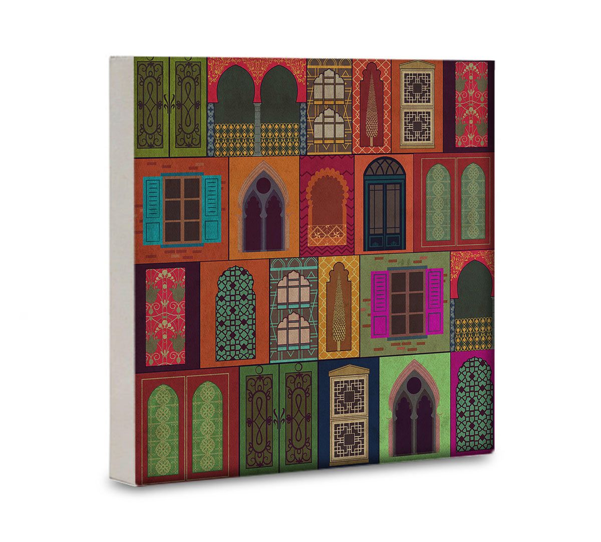 India Circus Mughal Doors Reiteration 16x16 and 24x24 Canvas Wall Art