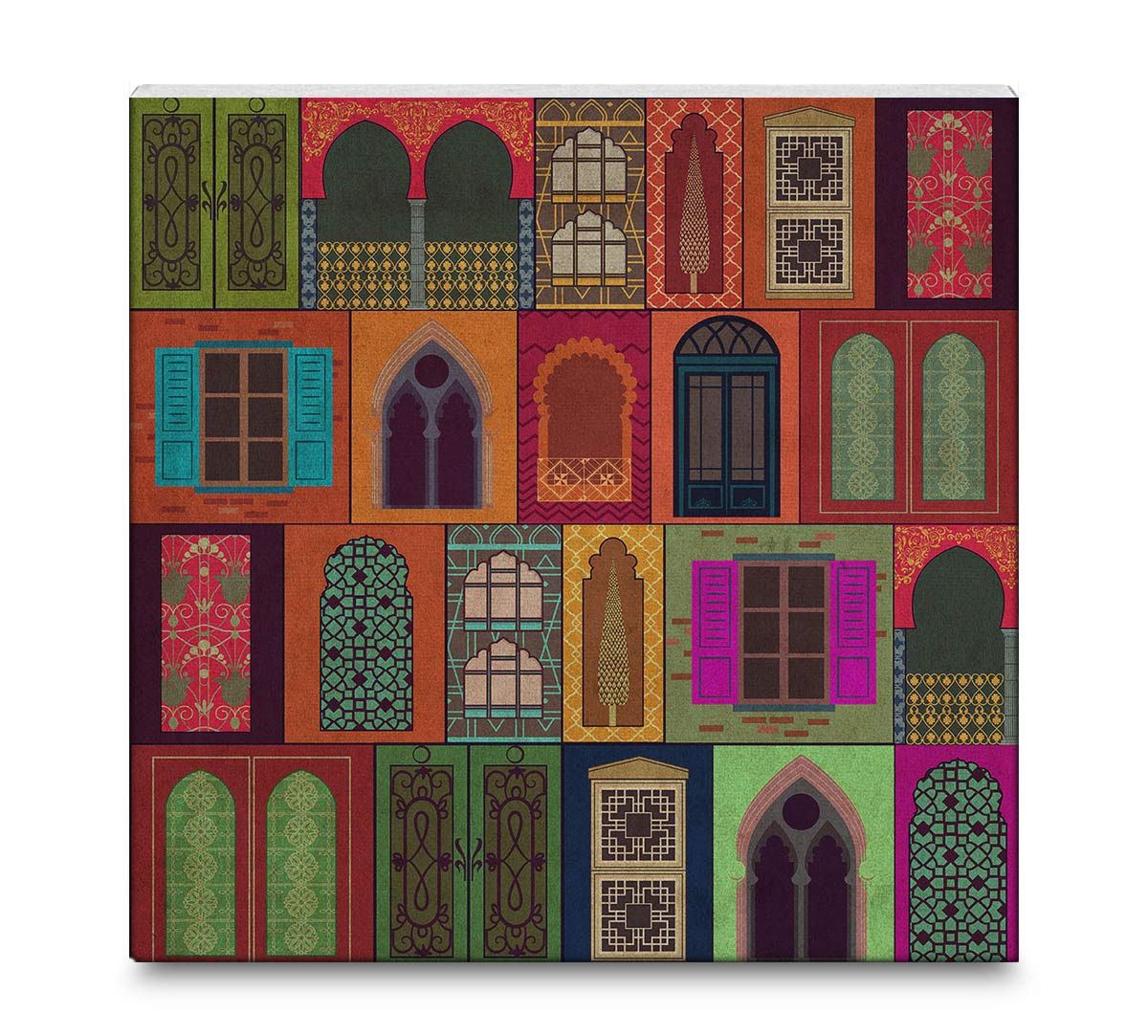India Circus Mughal Doors Reiteration 16x16 and 24x24 Canvas Wall Art