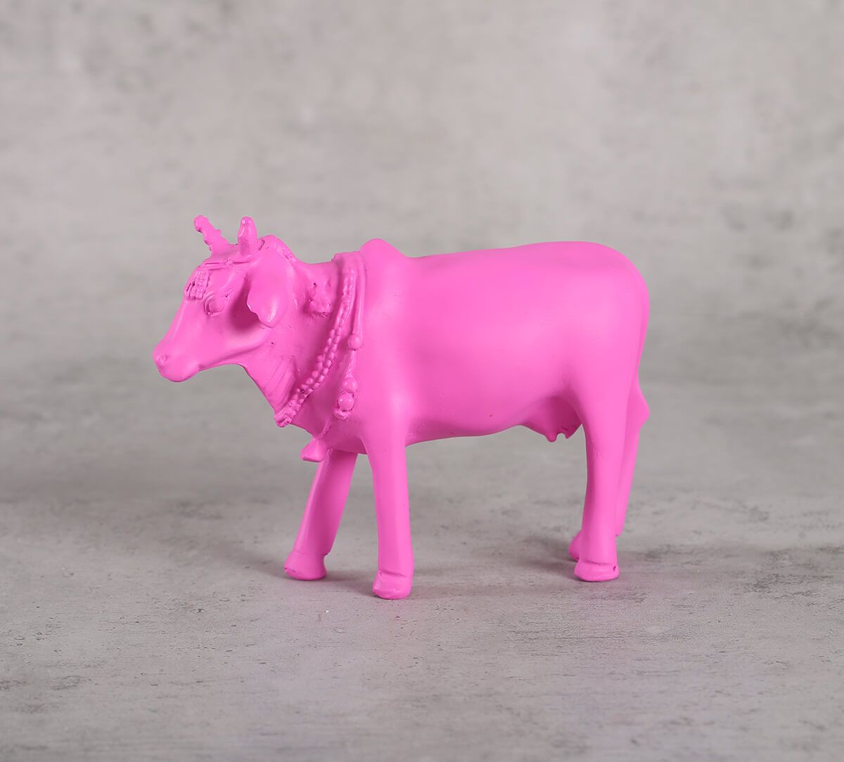 India Circus Neon Pink Cow Figurine
