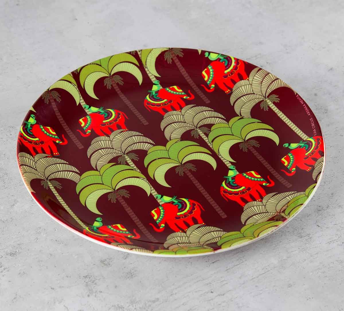 India Circus Palmeria Tusker Reiteration 10 inch Decorative and Snacks Platter