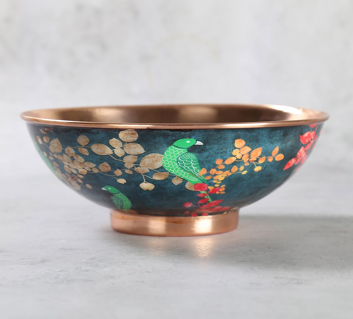India Circus Parrots of the night Copper Bowl