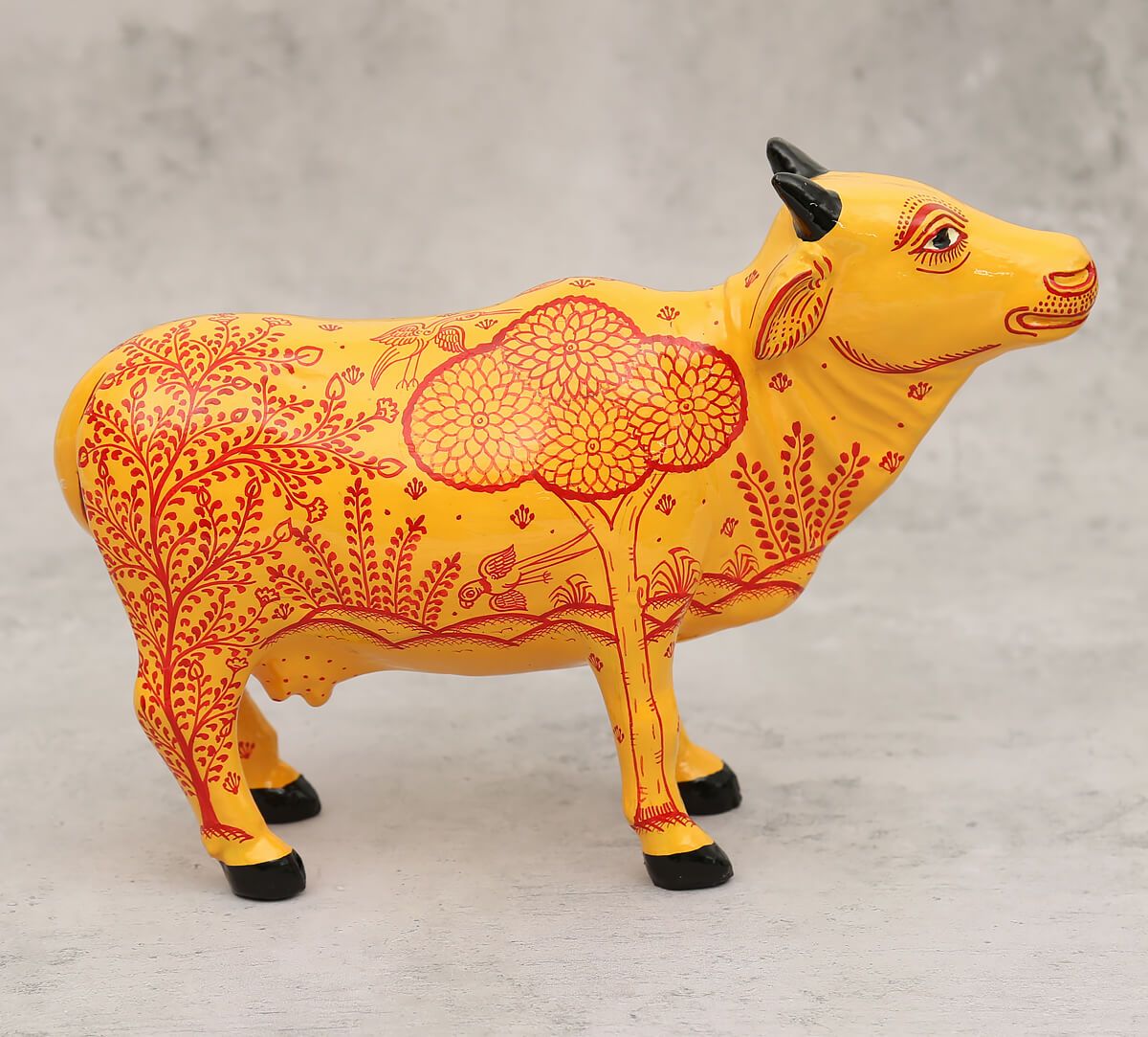 India Circus Pattachitra Art Tangerine Cow
