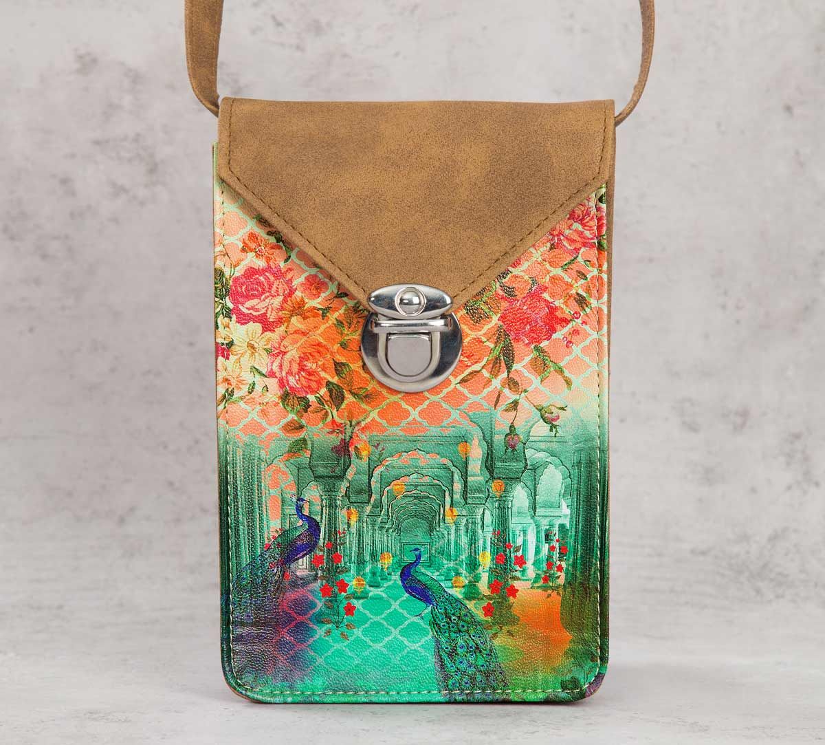 India Circus Peacock Dwar Mobile Sling Bag