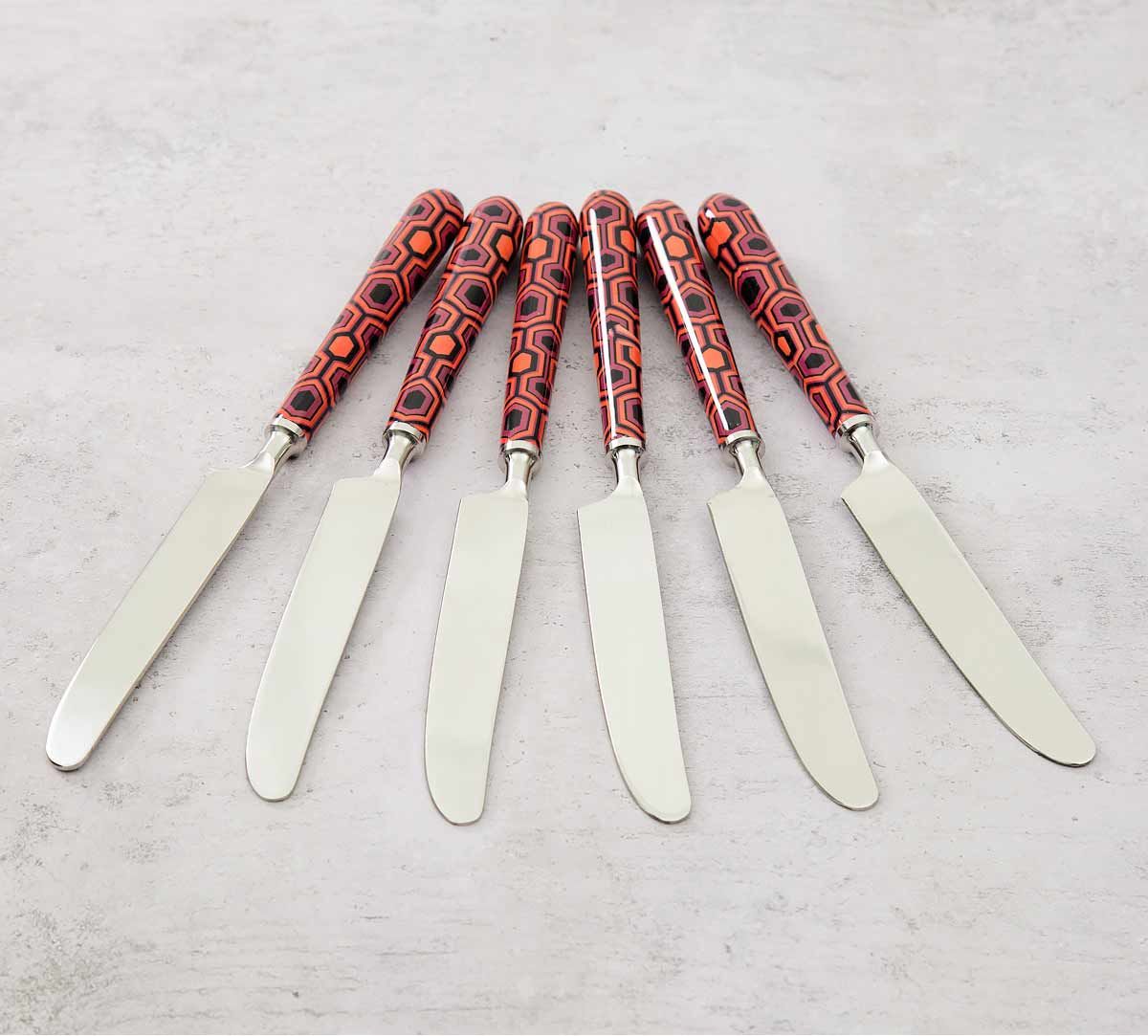 India Circus Prismatic Hexagons Butter Knife Set of 6