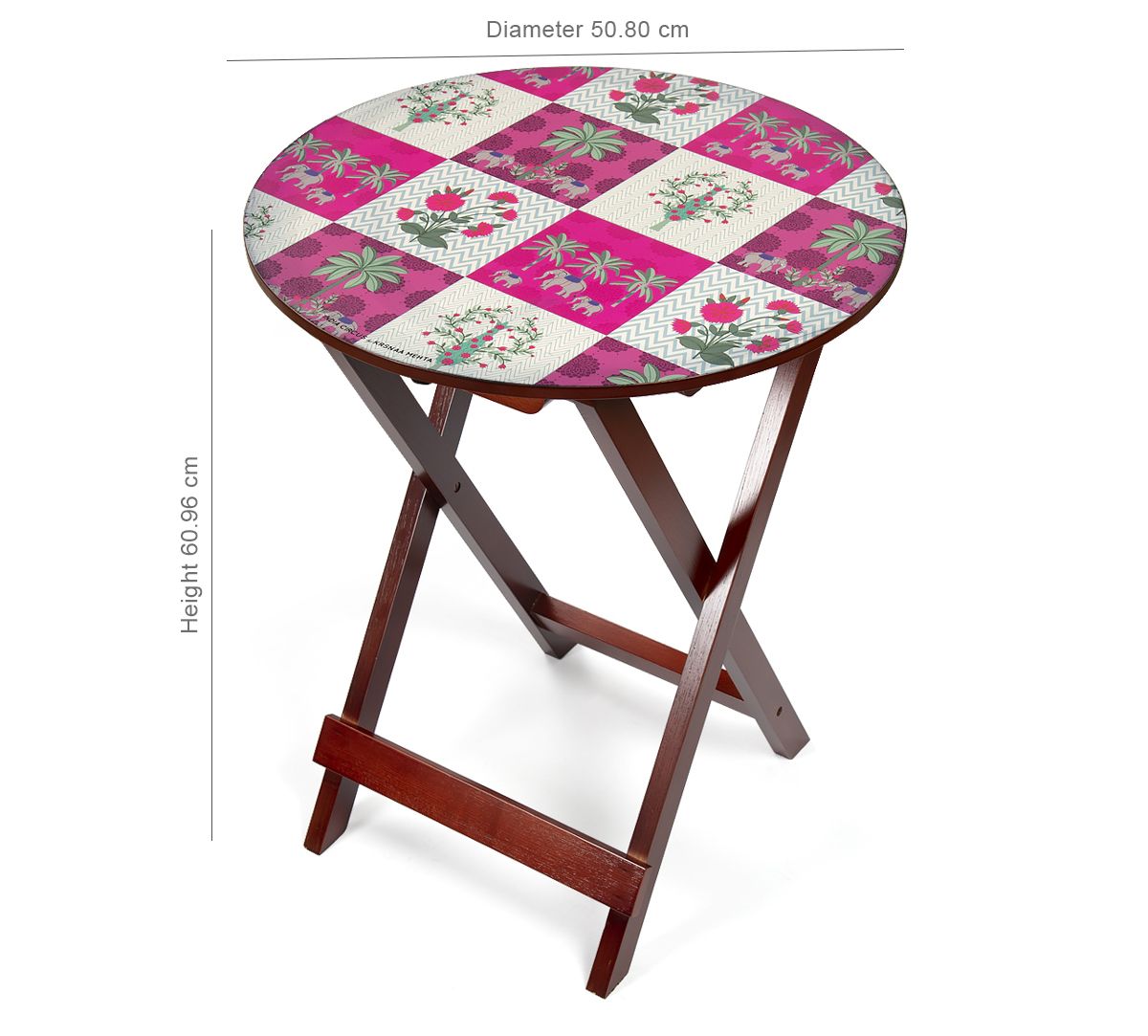 Quartet Checkers Round Side Table, Round End Table Cover