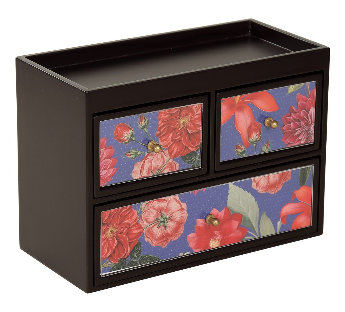 India Circus Red Blooms Chest of Drawer