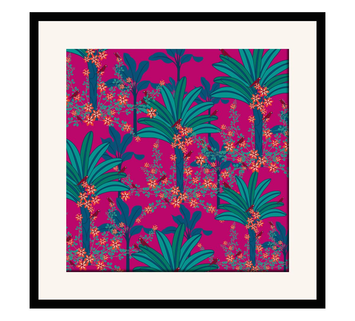 India Circus Royal Palms 16 x 16 and 24 x 24 Framed Wall Art