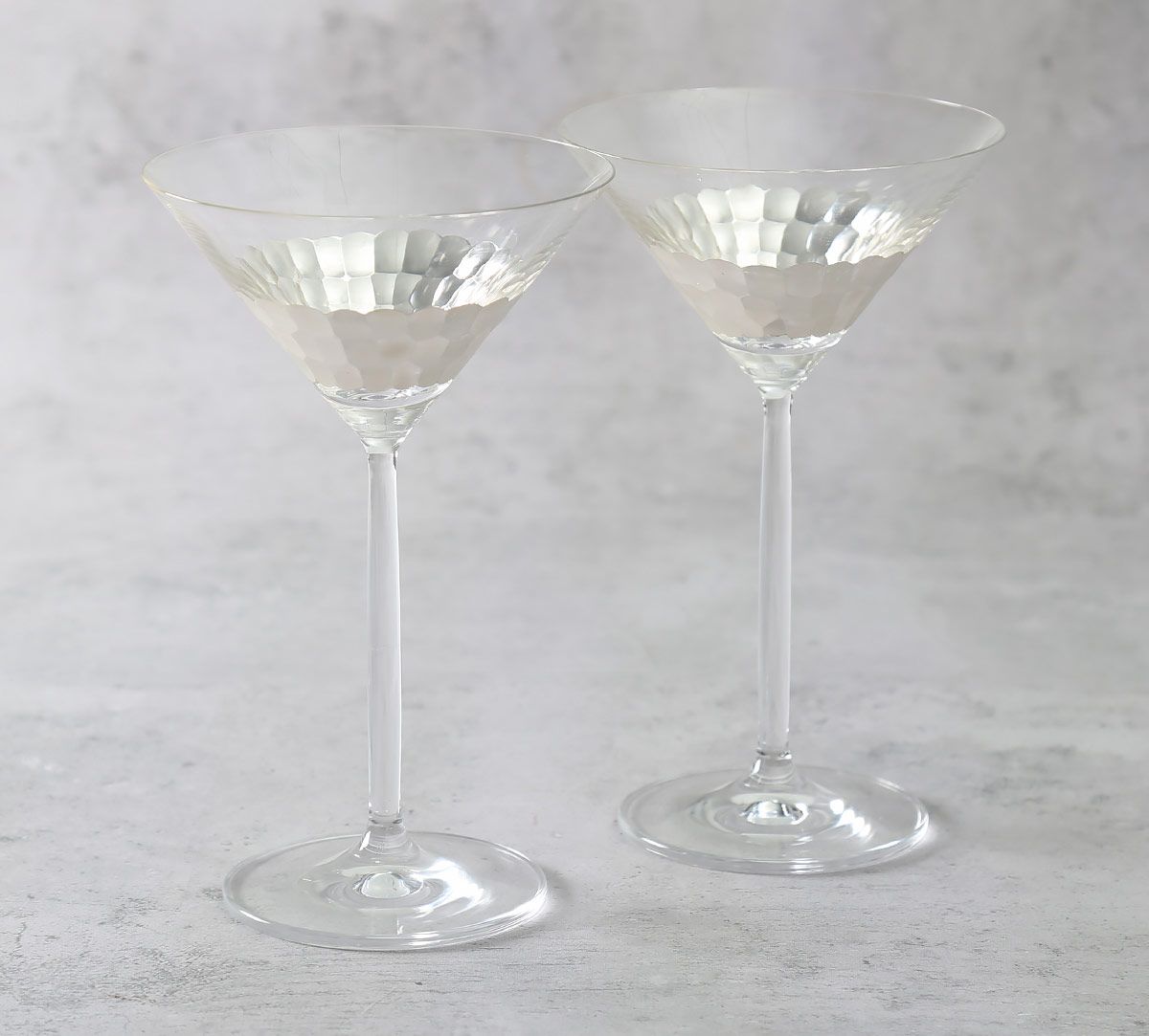 India Circus Silver Honeycomb Martini Glass (Set of 2)