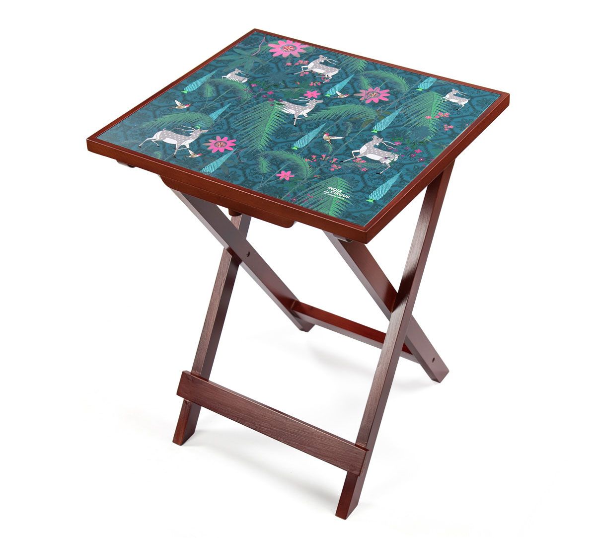 India Circus Teal Forest Fetish Side Table