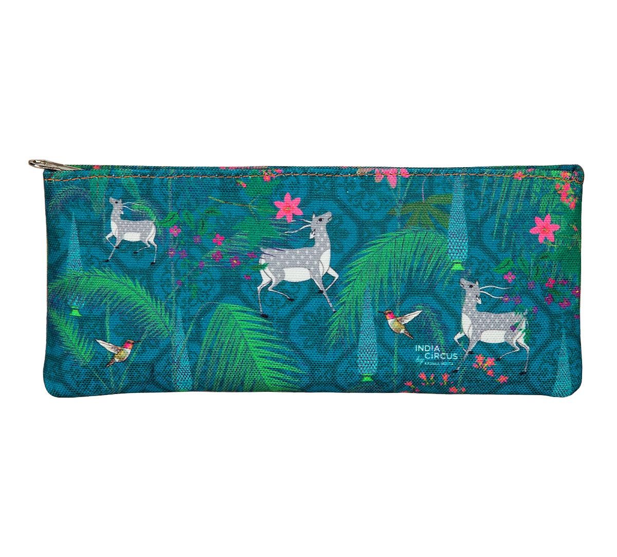 India Circus Teal Forest Fetish Small Utility Pouch