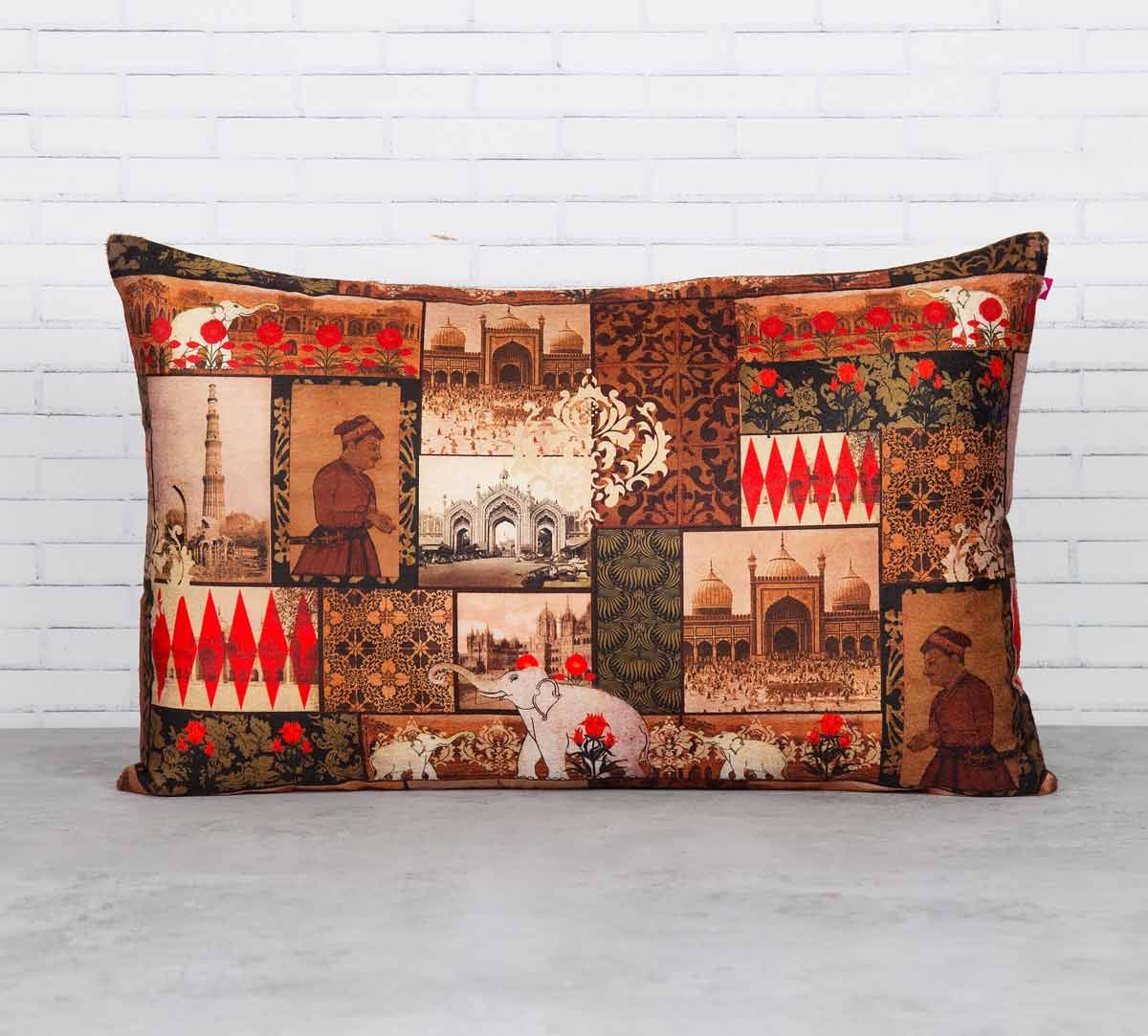 India Circus The Mughal Era Blended Velvet Cushion Cover