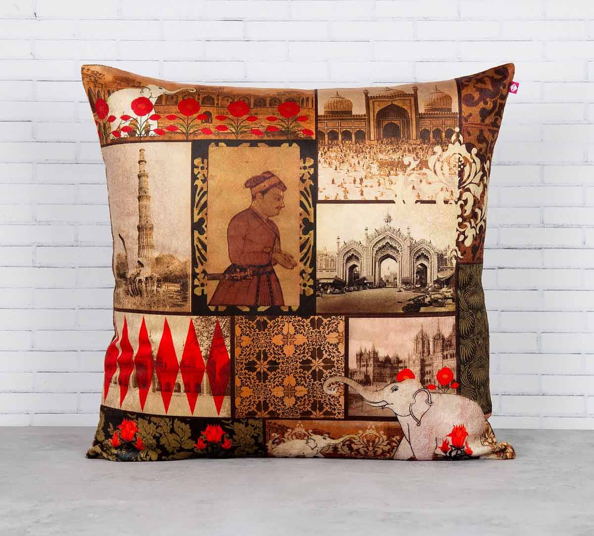 India Circus The Mughal Era Blended Velvet Cushion Cover
