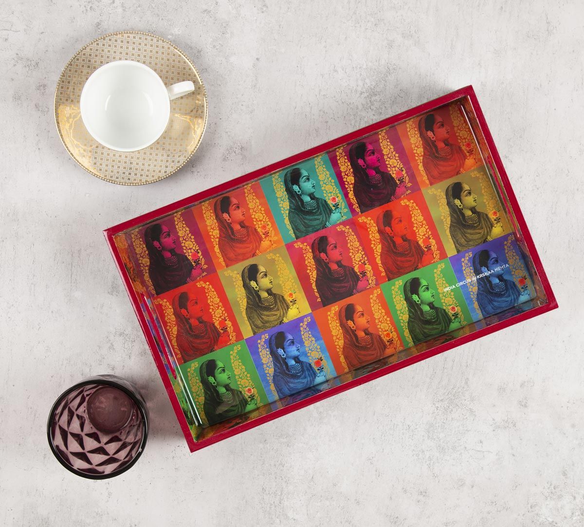 India Circus Tinted Queen Rectangle Serving Tray