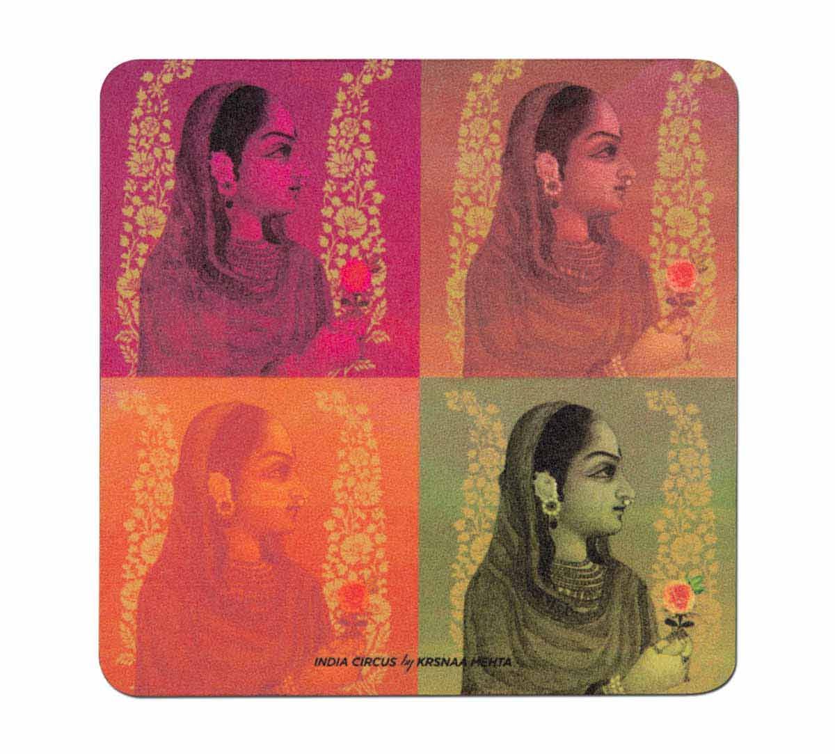 India Circus Tinted Queen Table Coaster Set of 6