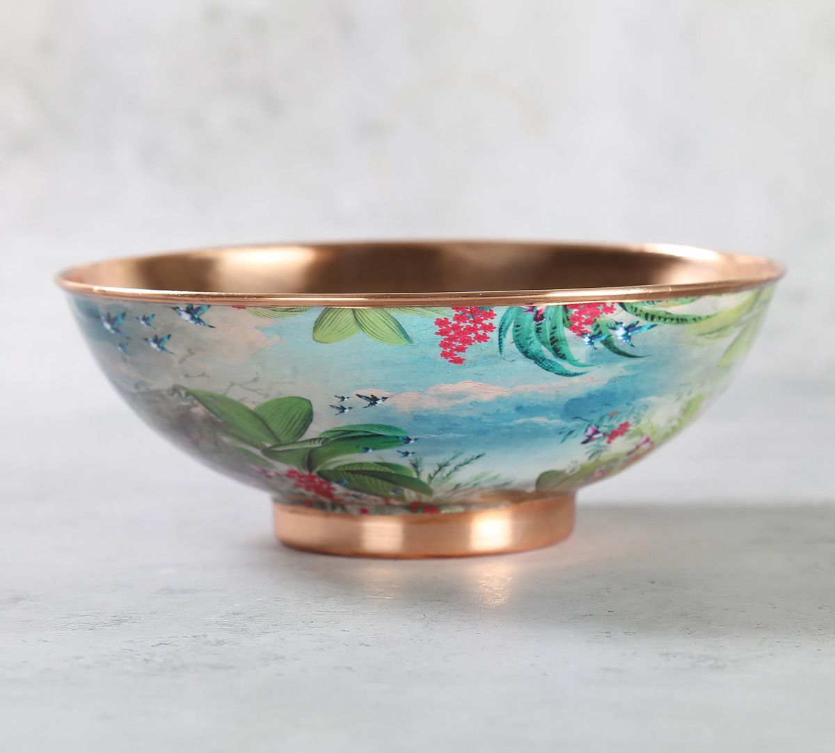 India Circus Tropical View Copper Bowl