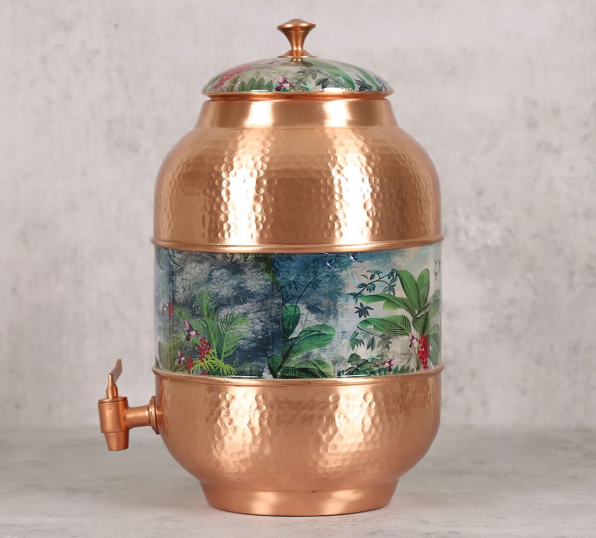 India Circus Tropical View Copper Water Dispenser