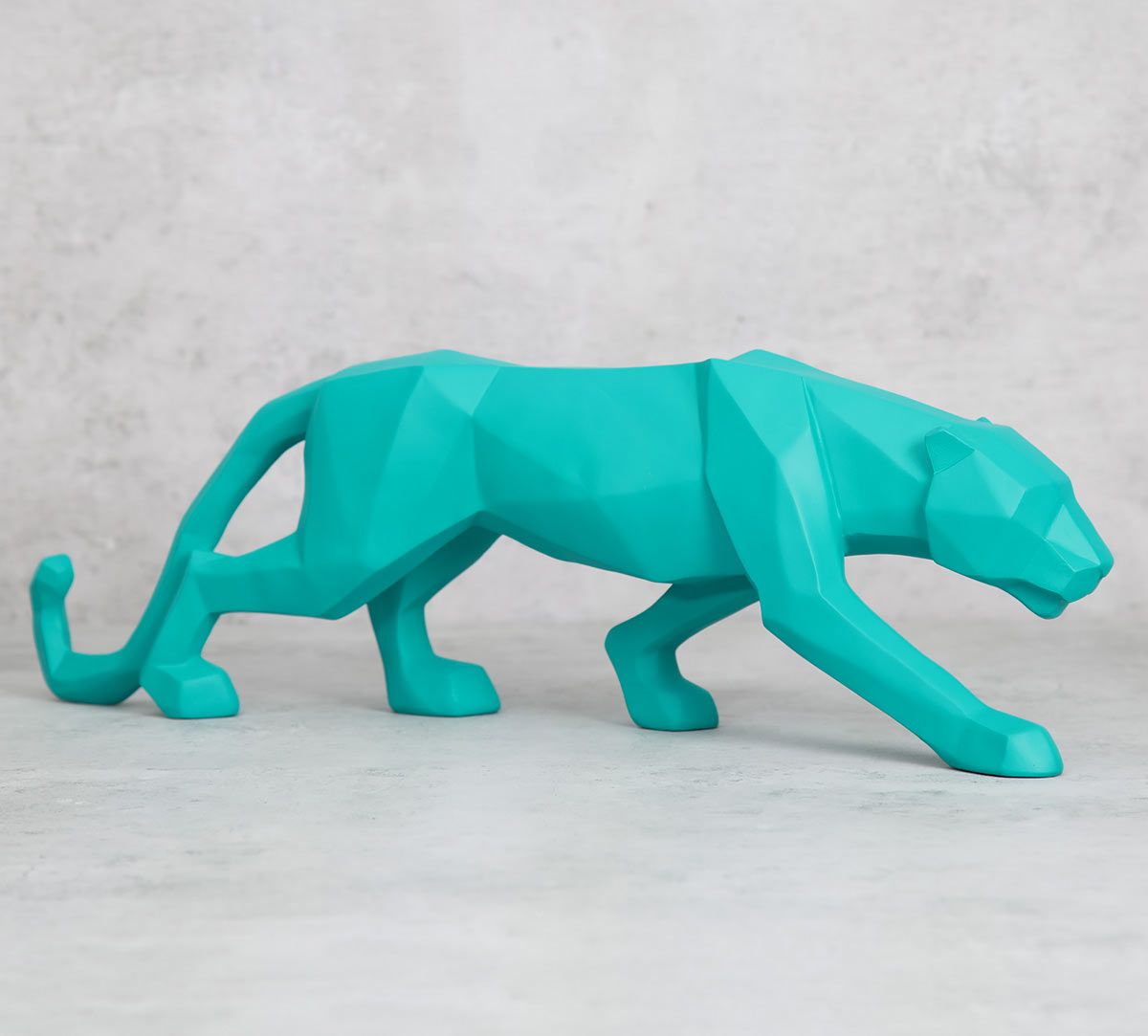 India Circus Turquoise Bobcat Figurine