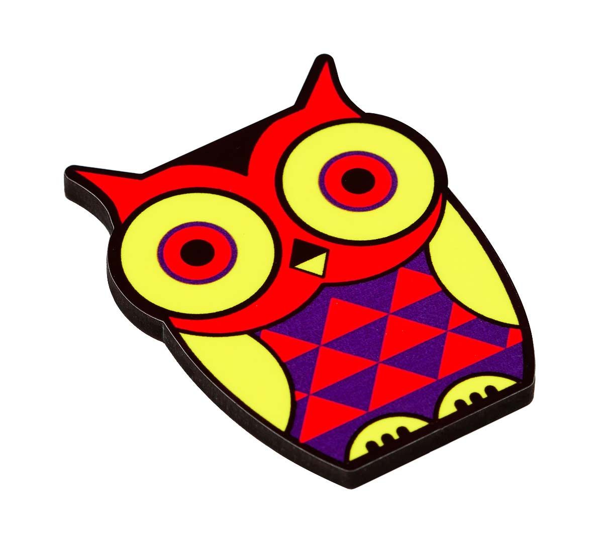 Peeking Owls MDF Fridge Magnet