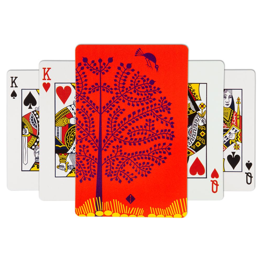 Jalebi Purple Tree Warli Playing Card - (Set of 2)